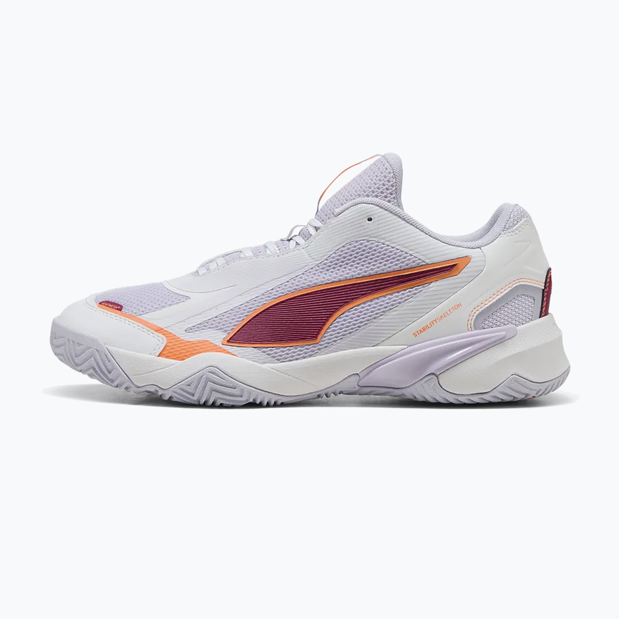 Дамски обувки за хандбал PUMA Solarstrike 4 puma white/heat fire/lilac crush berry