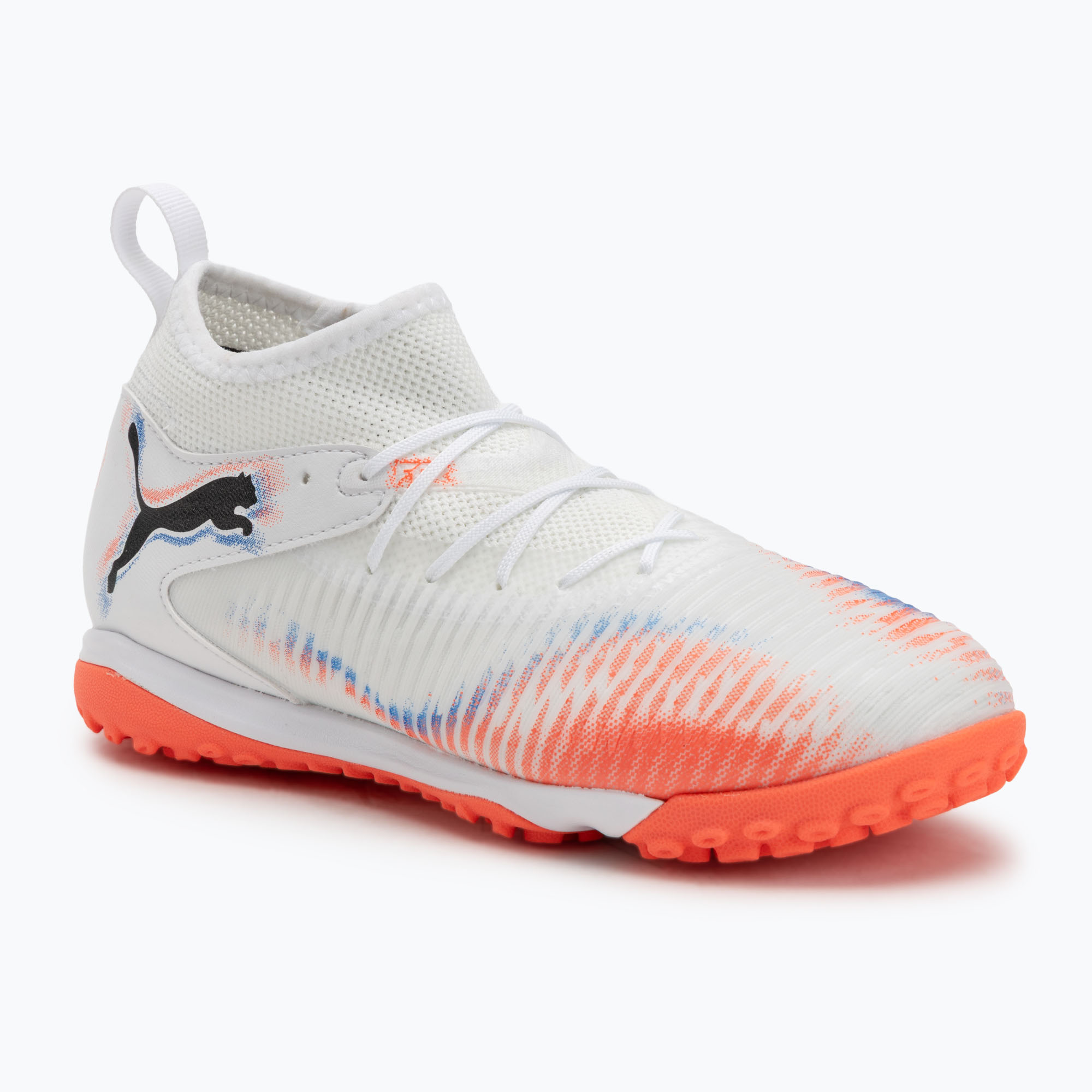 Buty piłkarskie dziecięce PUMA Future 8 Match TT + Mid puma white/puma black/glowing red 