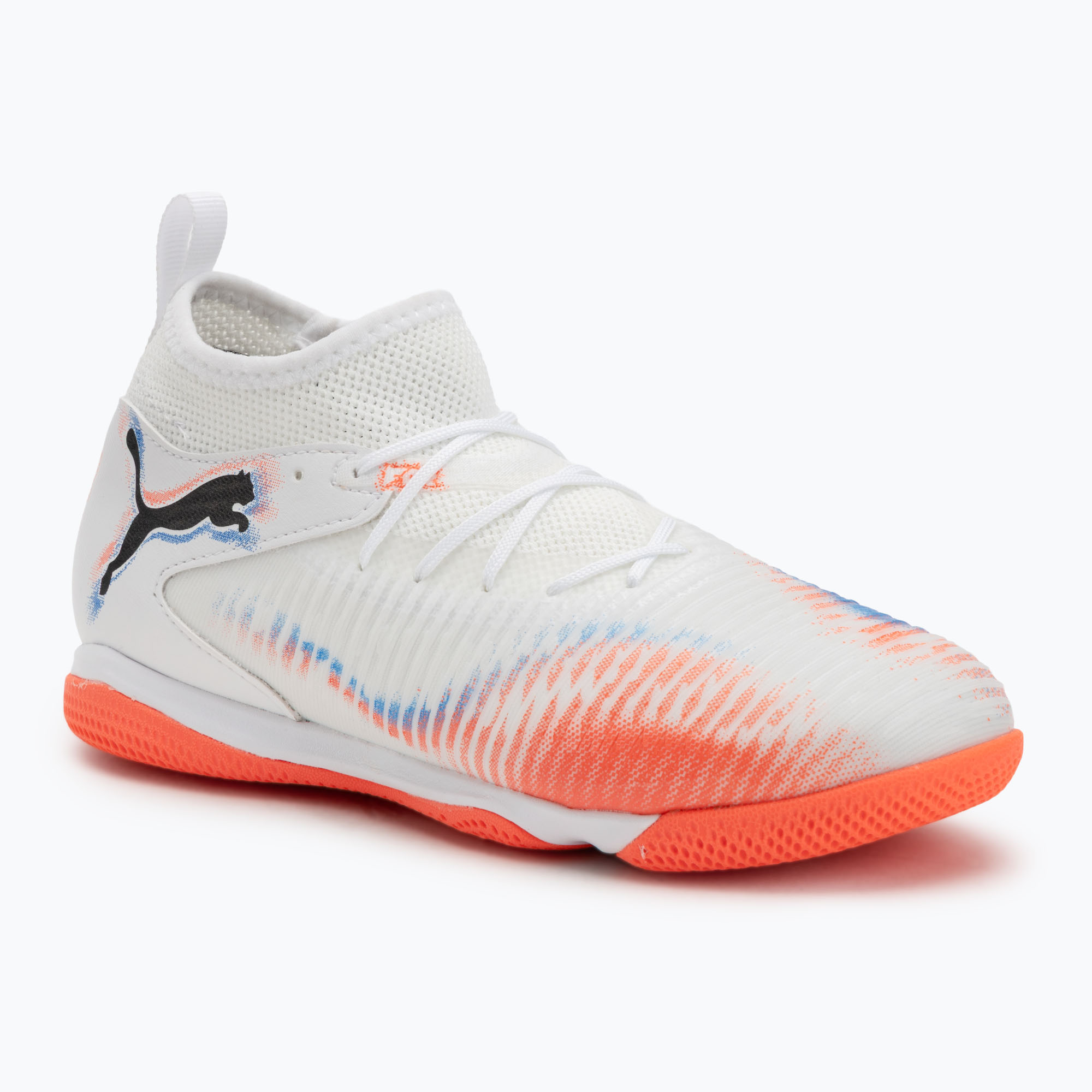 Buty piłkarskie dziecięce PUMA Future 8 Match It + Mid Jr puma white/puma black/glowing red 