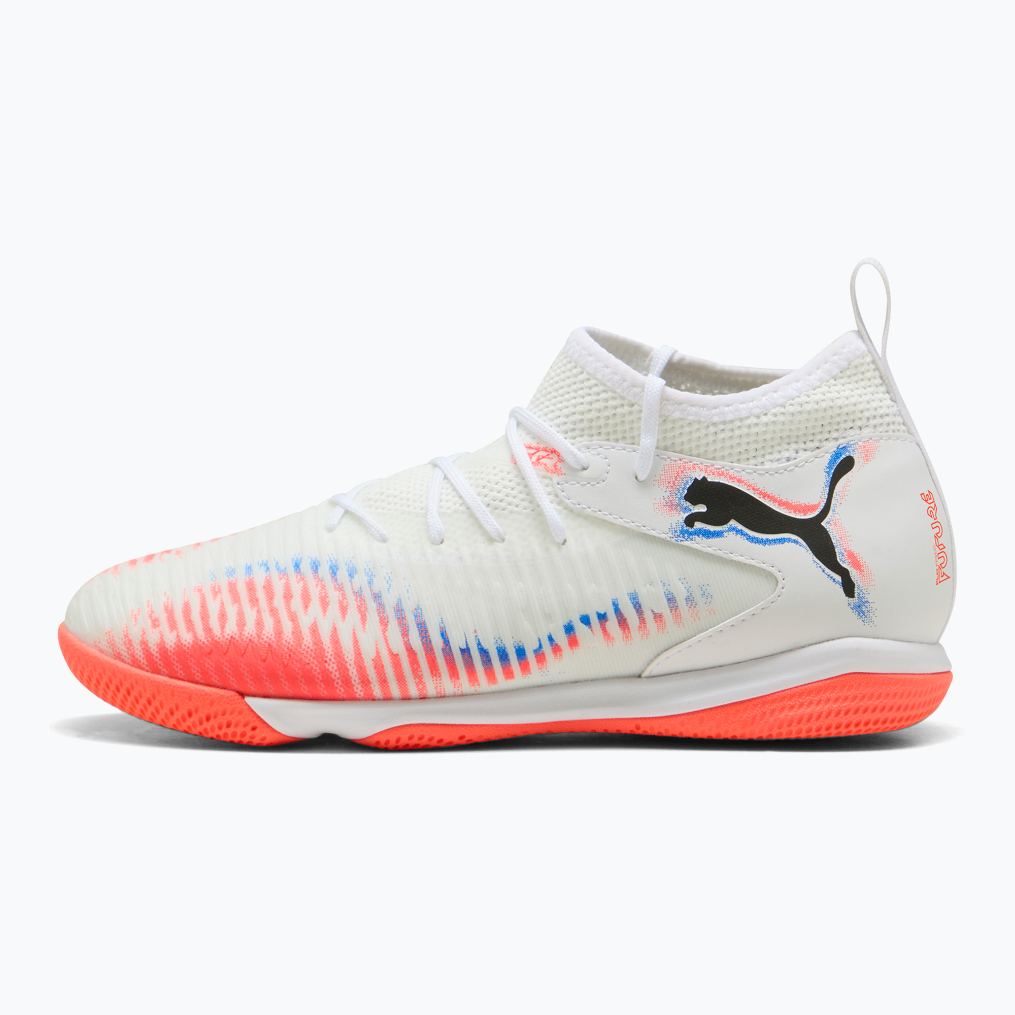 Buty piłkarskie dziecięce PUMA Future 8 Match It + Mid Jr puma white/puma black/glowing red 