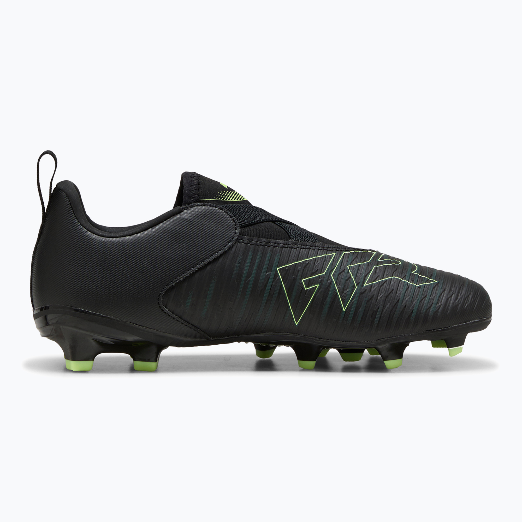 Buty piłkarskie dziecięce PUMA Future 8 Match LL FG/AG Jr puma black/fizzy light/green terrain 