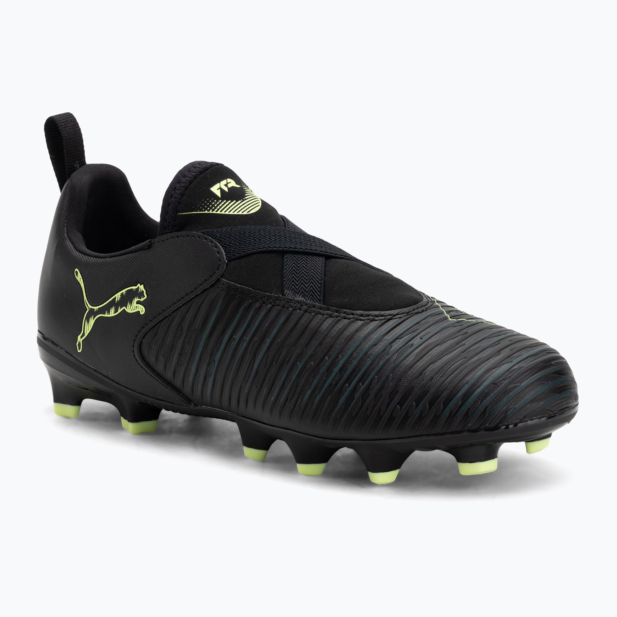 Buty piłkarskie dziecięce PUMA Future 8 Match LL FG/AG Jr puma black/fizzy light/green terrain 