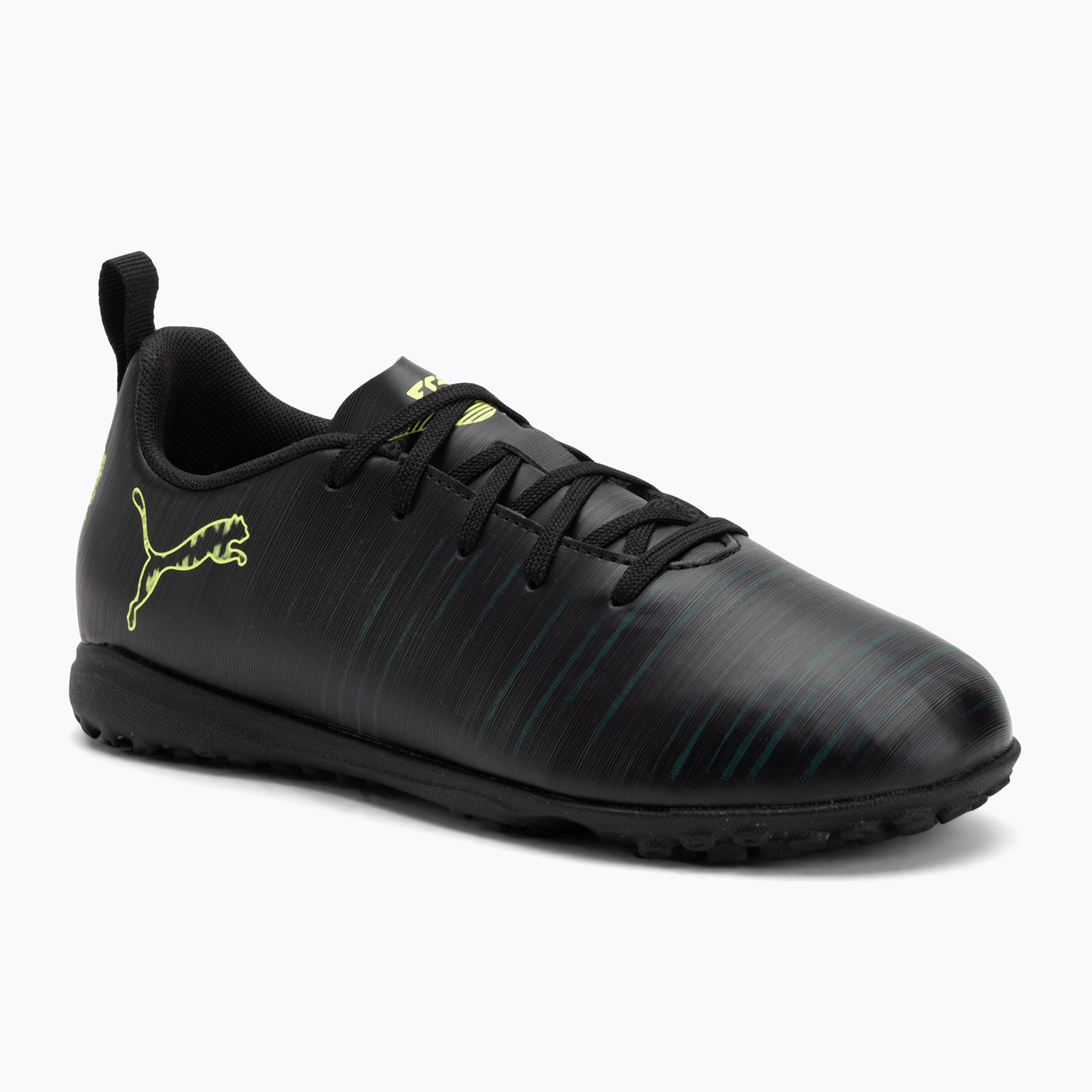 Buty piłkarskie dziecięce PUMA Future 8 Play TT Jr puma black/fizzy light/green terrain 