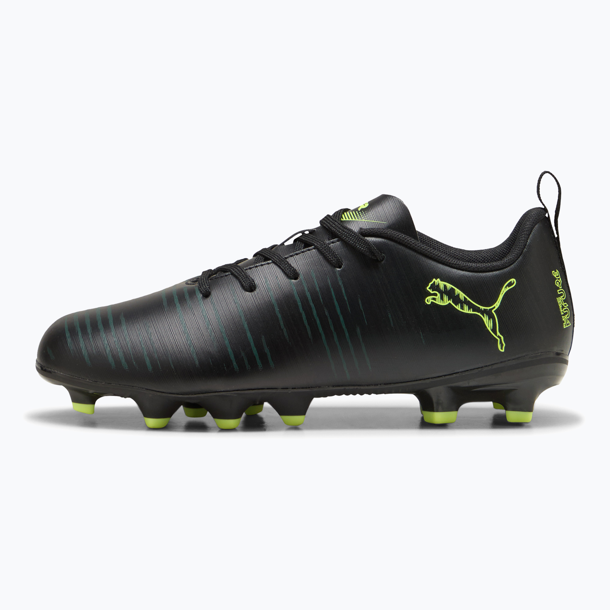 Buty piłkarskie dziecięce PUMA Future 8 Play FG/AG Jr puma black/fizzy light/green terrain 