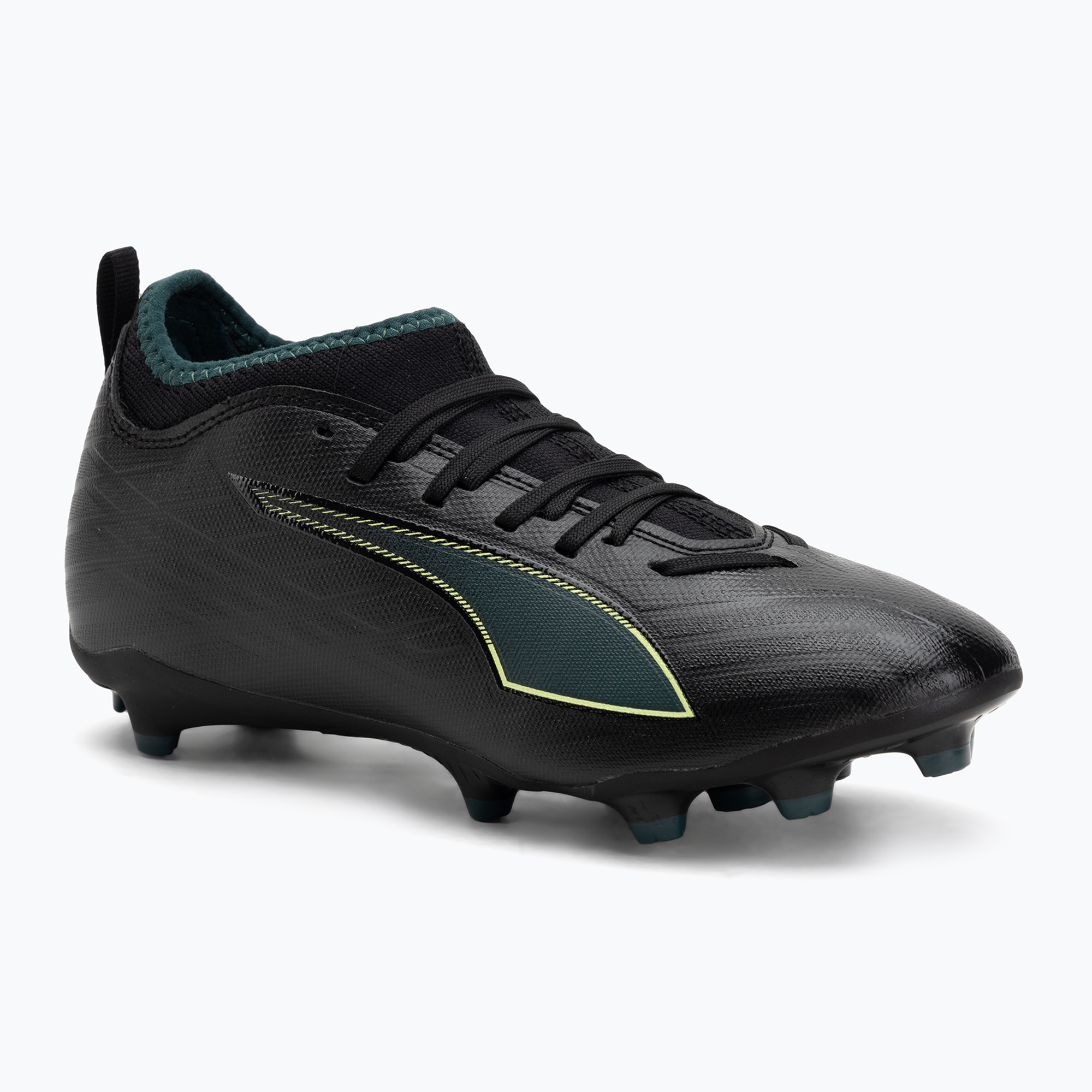 Buty piłkarskie dziecięce PUMA Ultra 6 Match FG/AG Jr puma black/fizzy light/green terrain 