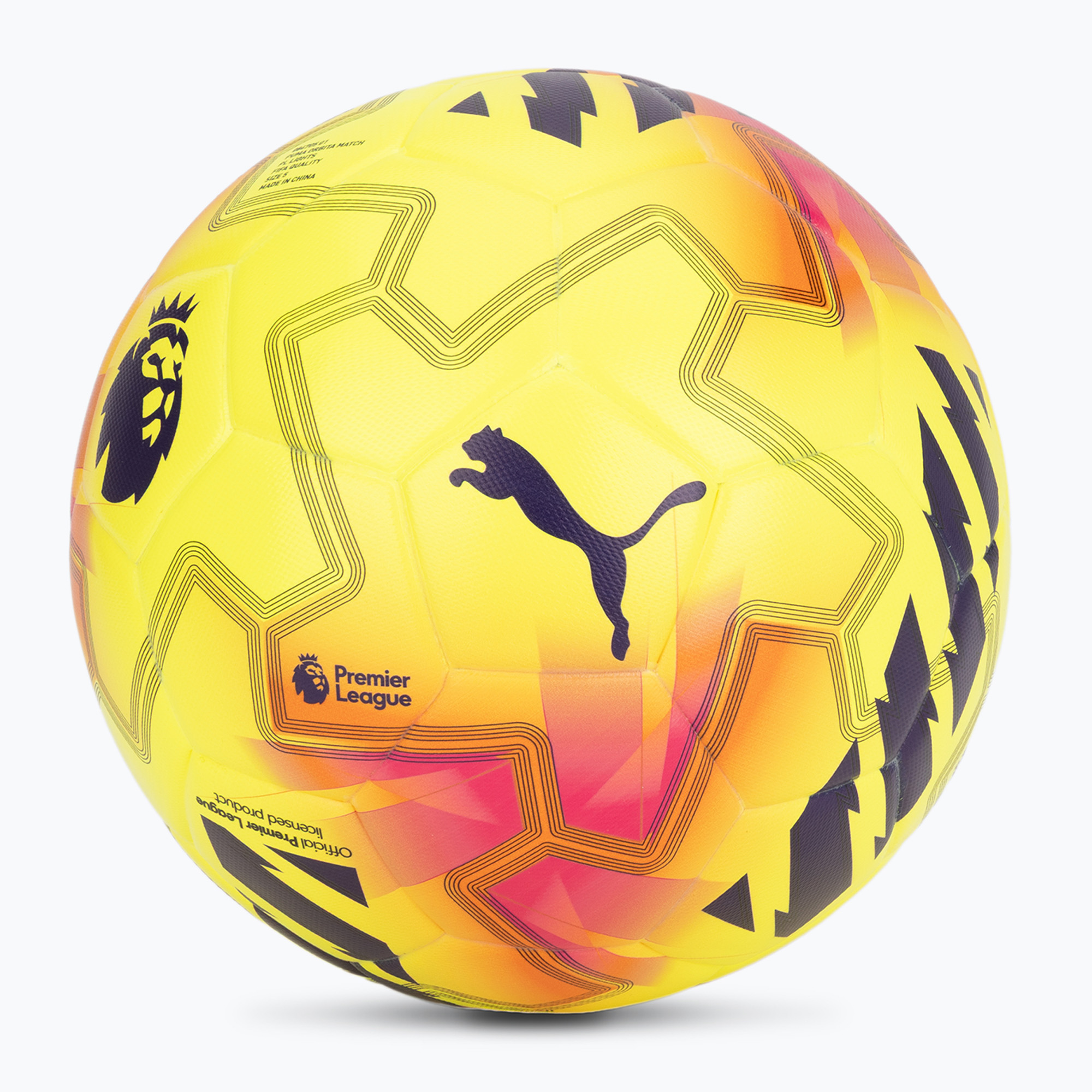 Piłka do piłki nożnej PUMA Orbita Match PL Lights FIFA Quality fluo yellow/multicolor rozmiar 5 