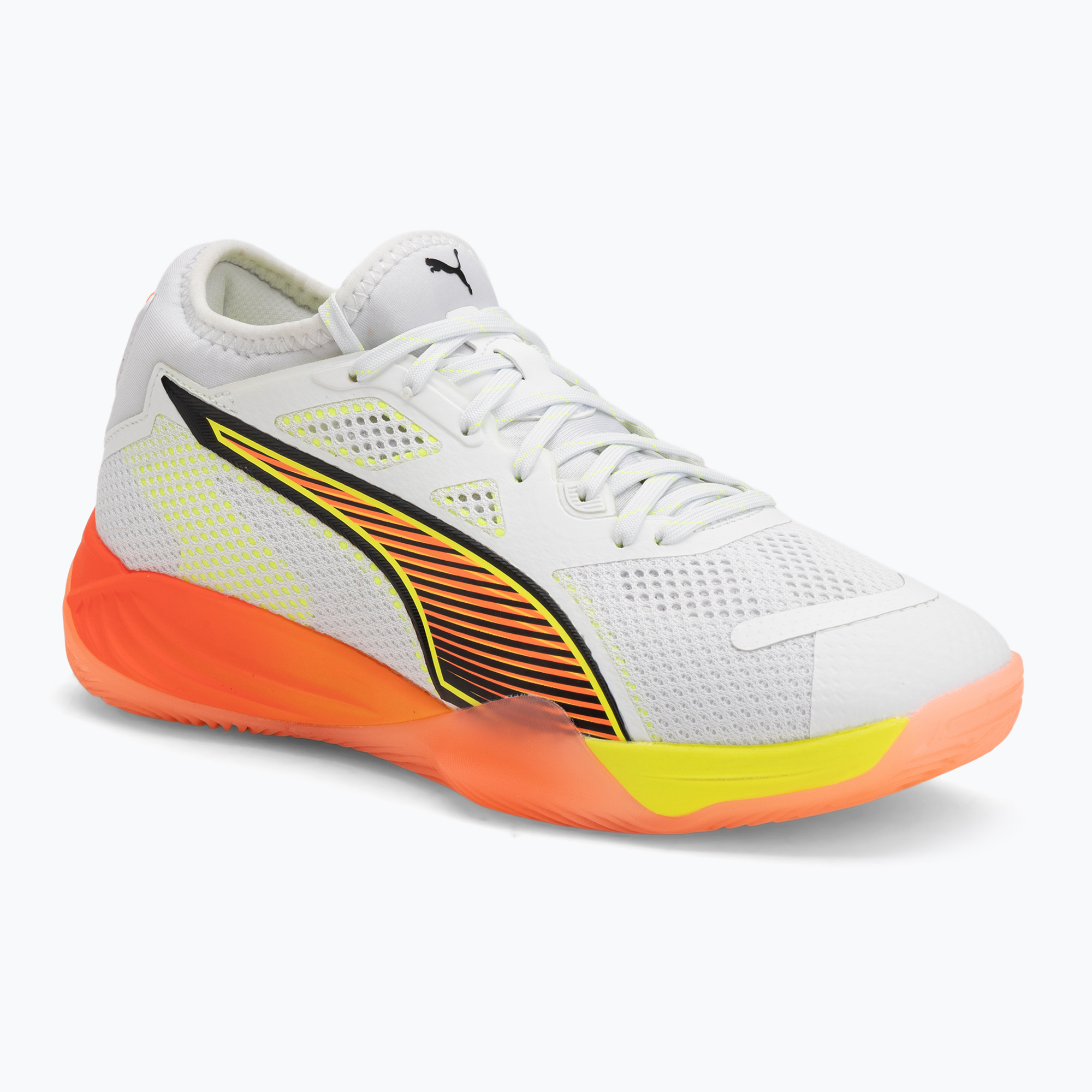 Buty do piłki ręcznej PUMA Eliminate Nitro SQD 4 Game On puma white/glowing red/ultra blue 