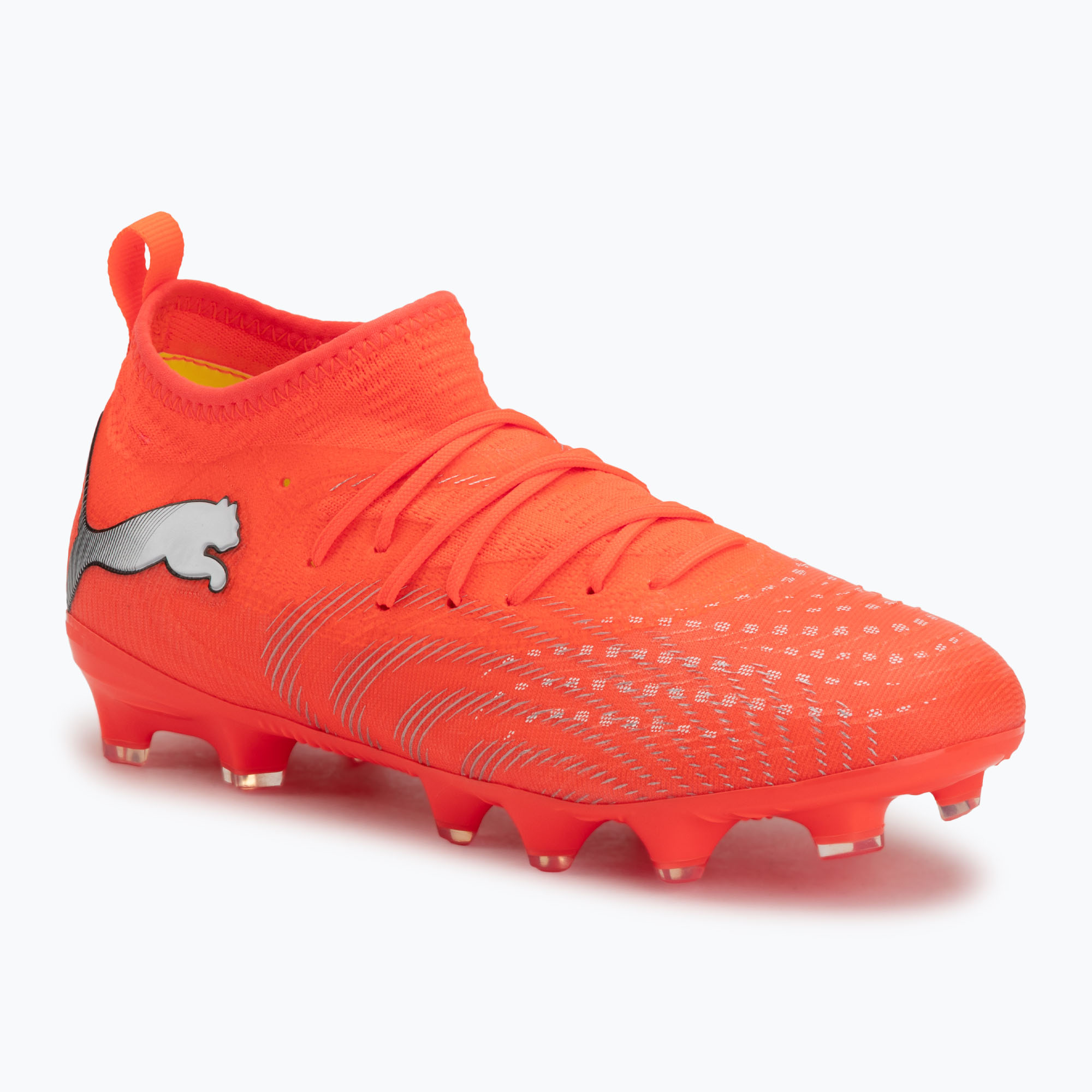 Buty piłkarskie dziecięce PUMA Future 9 Match FG/AG Jr glowing red/puma white/puma black/puma silver 