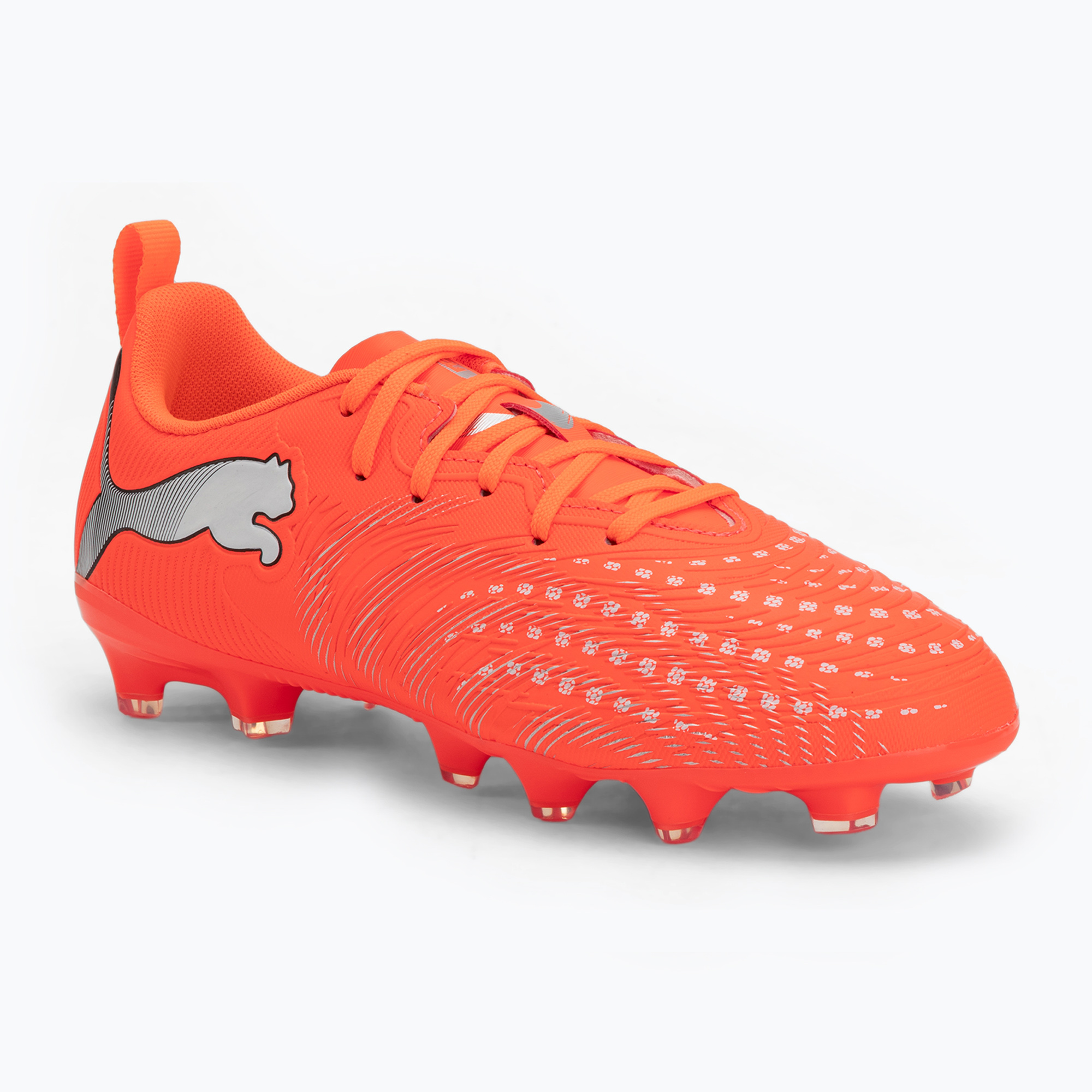 Buty piłkarskie dziecięce PUMA Future 9 Play FG/AG Jr glowing red/puma white/puma black/puma silver 