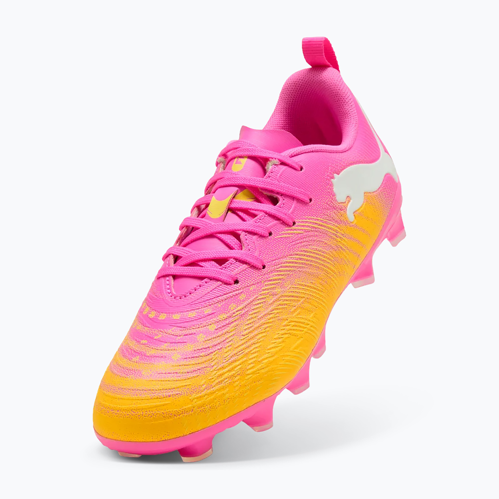 Detské kopačky PUMA Future 9 Play FG/AG Jr poison pink/puma wht/sun stream/bright aqua/puma blk (Future 9 Play FG/AG Jr 108723 05)