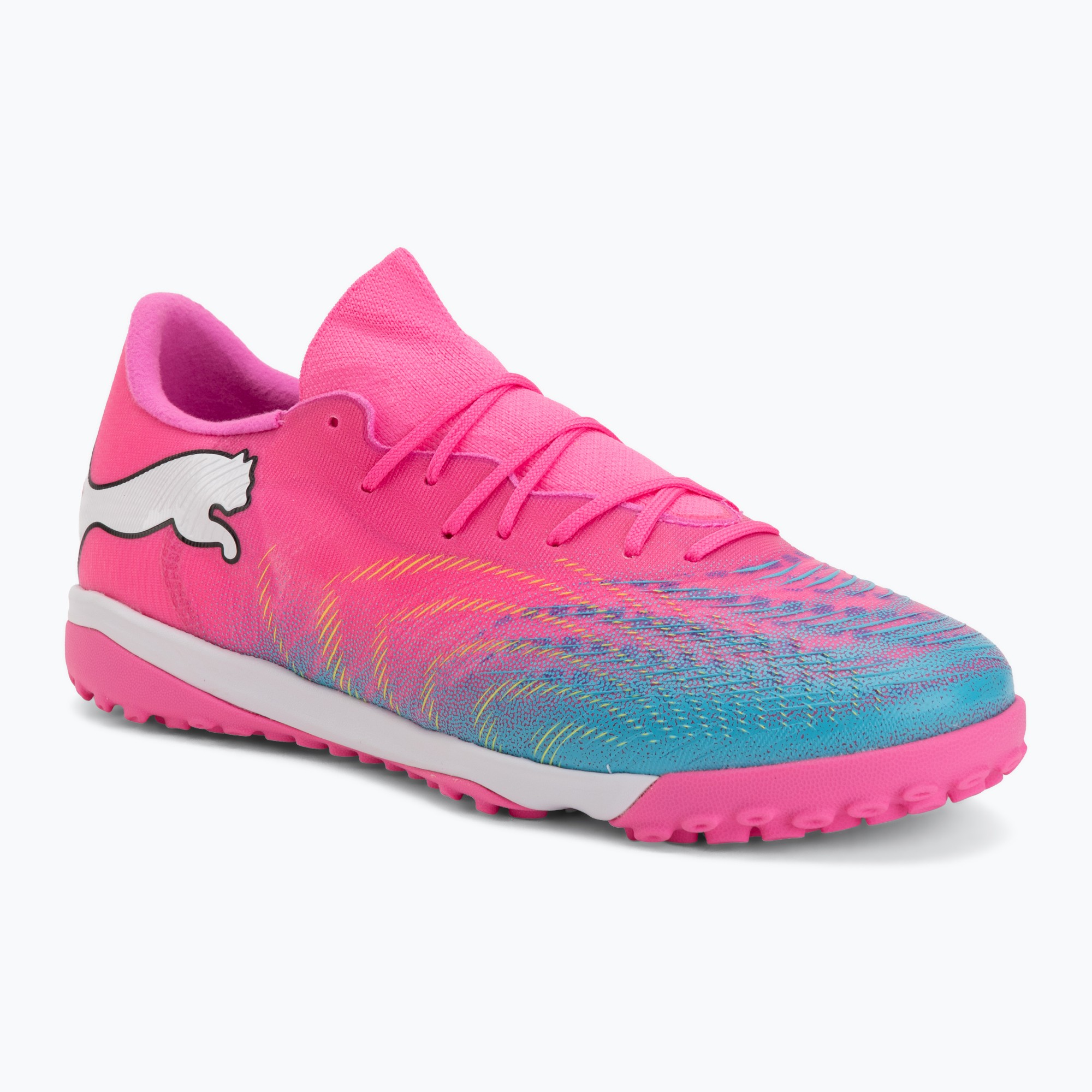 Футболни обувки PUMA Future 9 Match Fusion TT poison pink/puma wht/sun stream/bright aqua/puma blk
