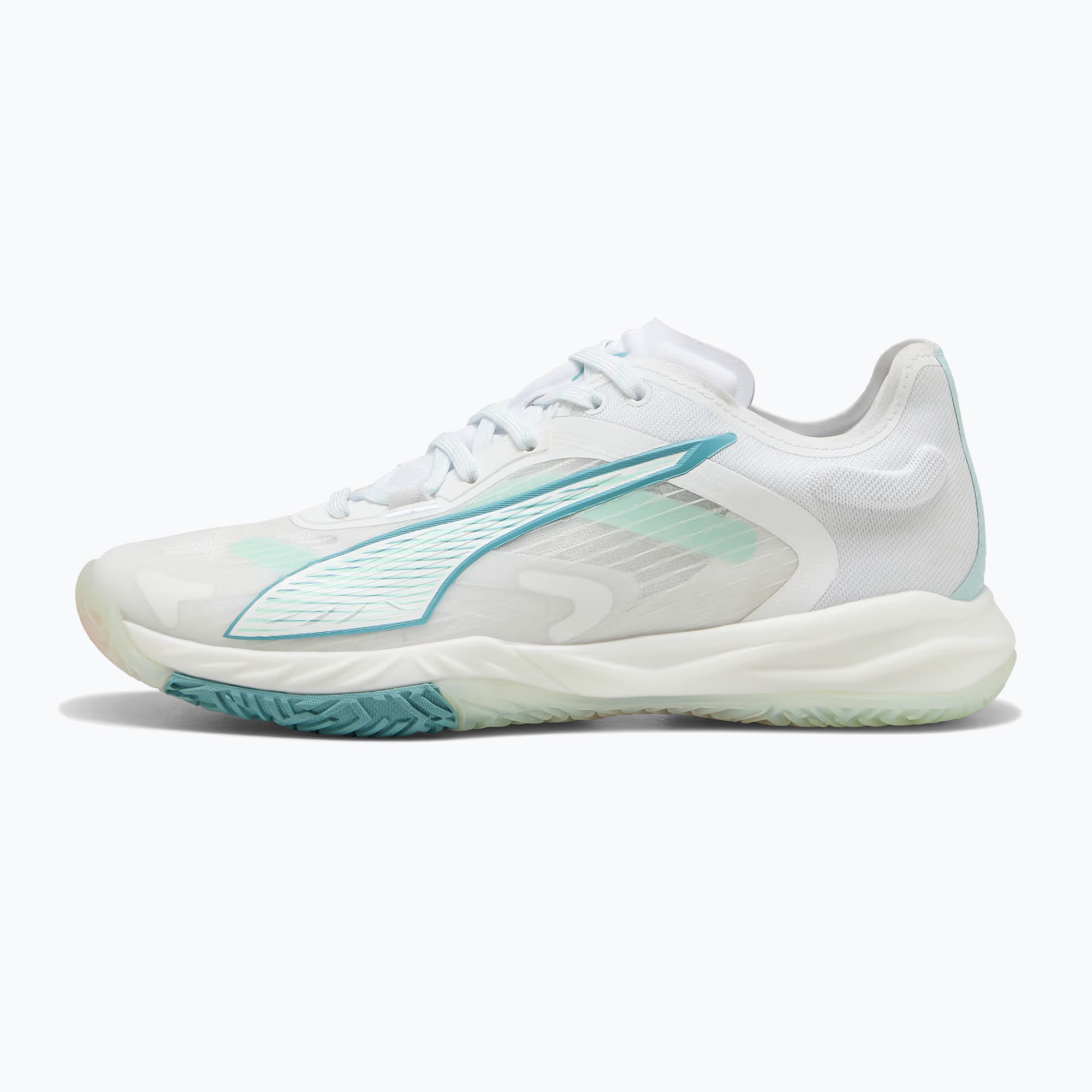Buty do piłki ręcznej damskie PUMA Accelerate Nitro SQD 4 Game On puma white/baltic sea blue/fresh water 