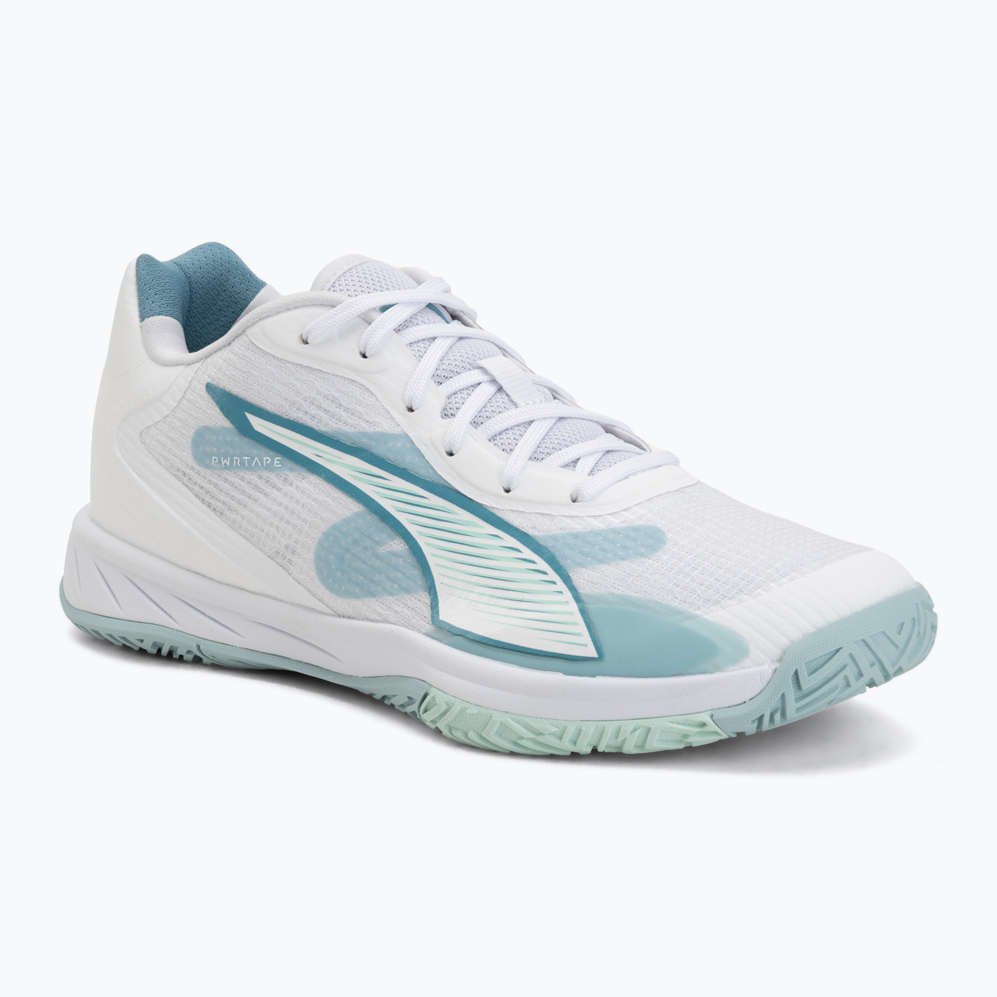 Buty do piłki ręcznej PUMA Accelerate Pro 4 Game On puma white/baltic sea blue/fresh water 