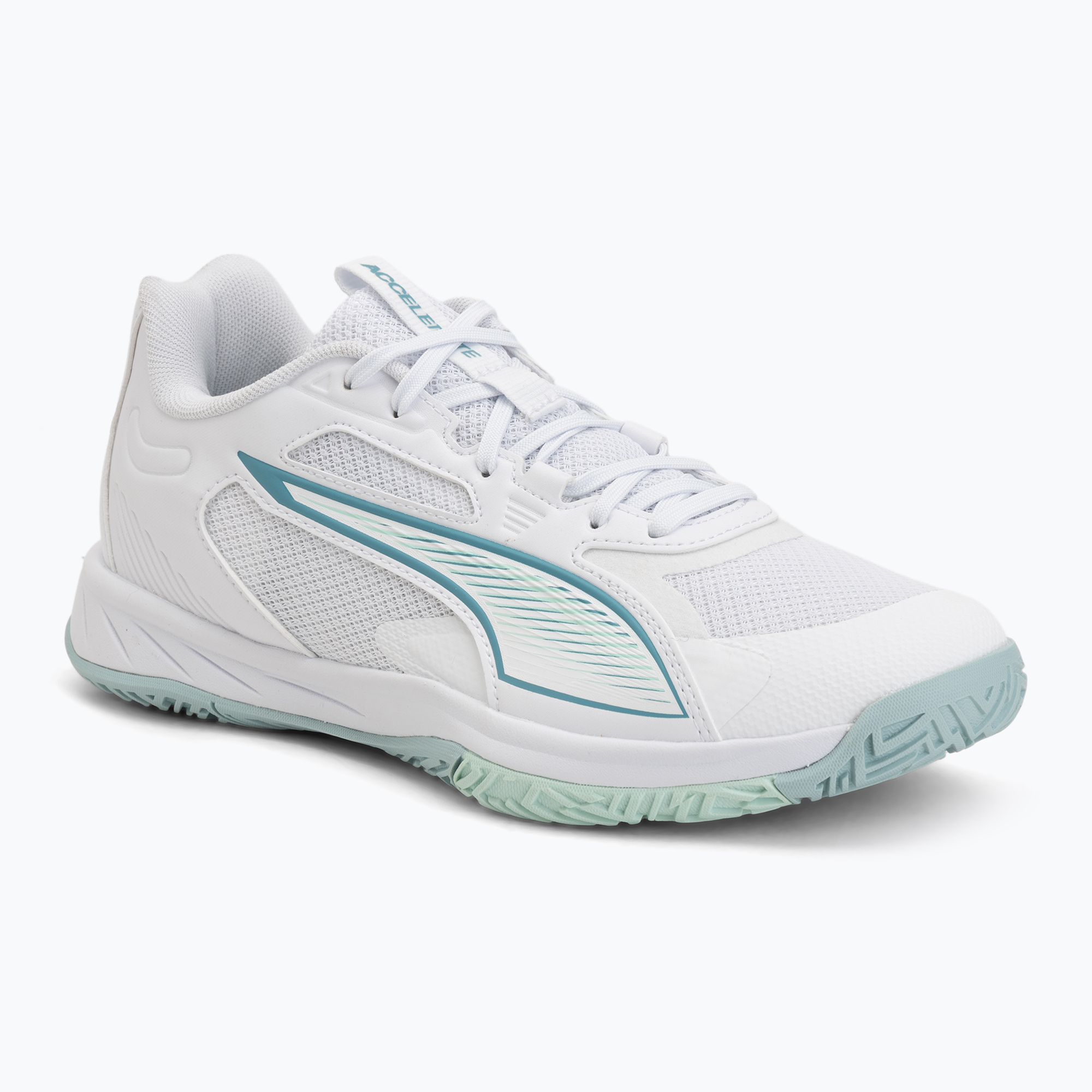 Buty do piłki ręcznej PUMA Accelerate Pro 4 Game On puma white/baltic sea blue/fresh water 