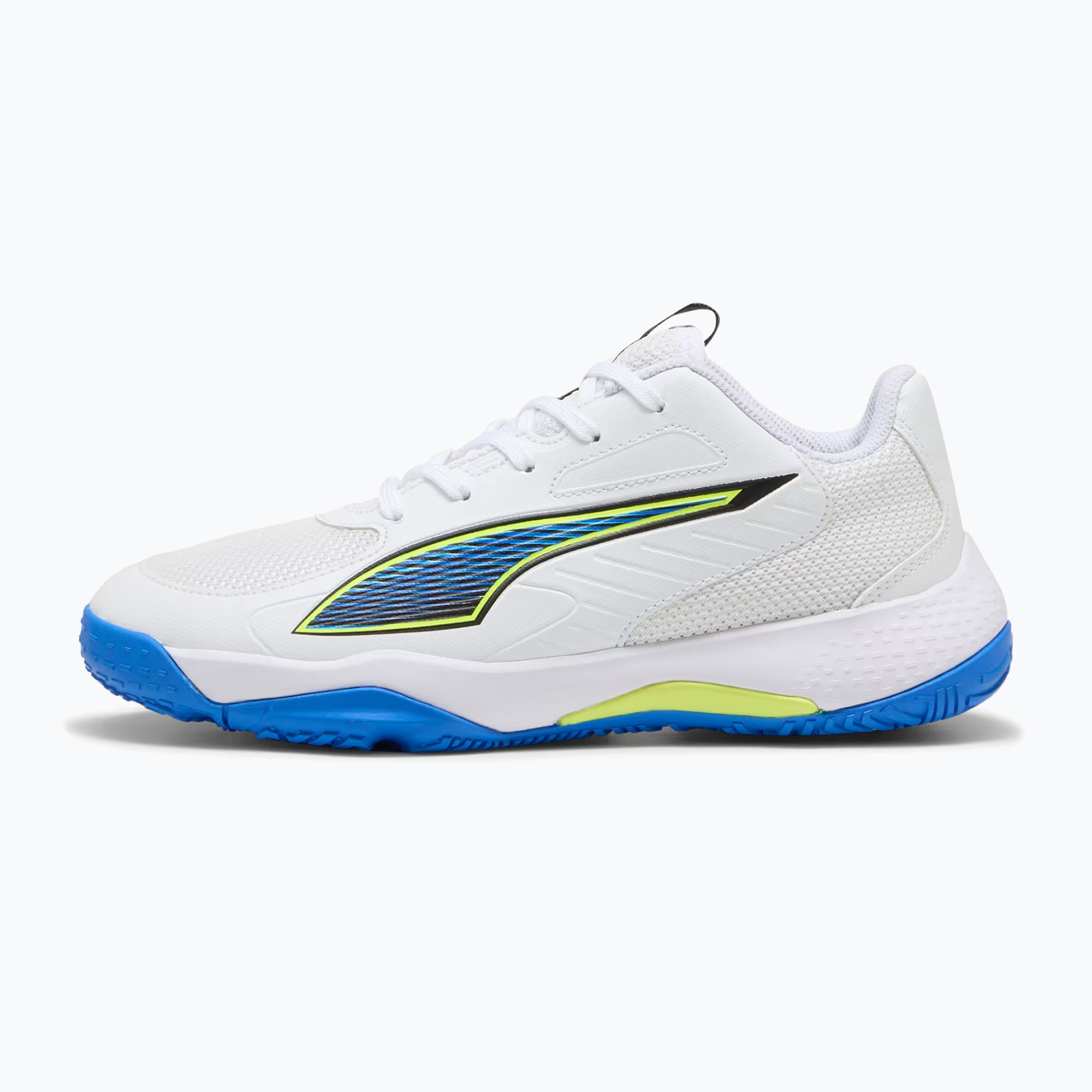 Buty do piłki ręcznej dziecięce PUMA Accelerate 4 Game On Jr puma white/glowing red/ultra blue 