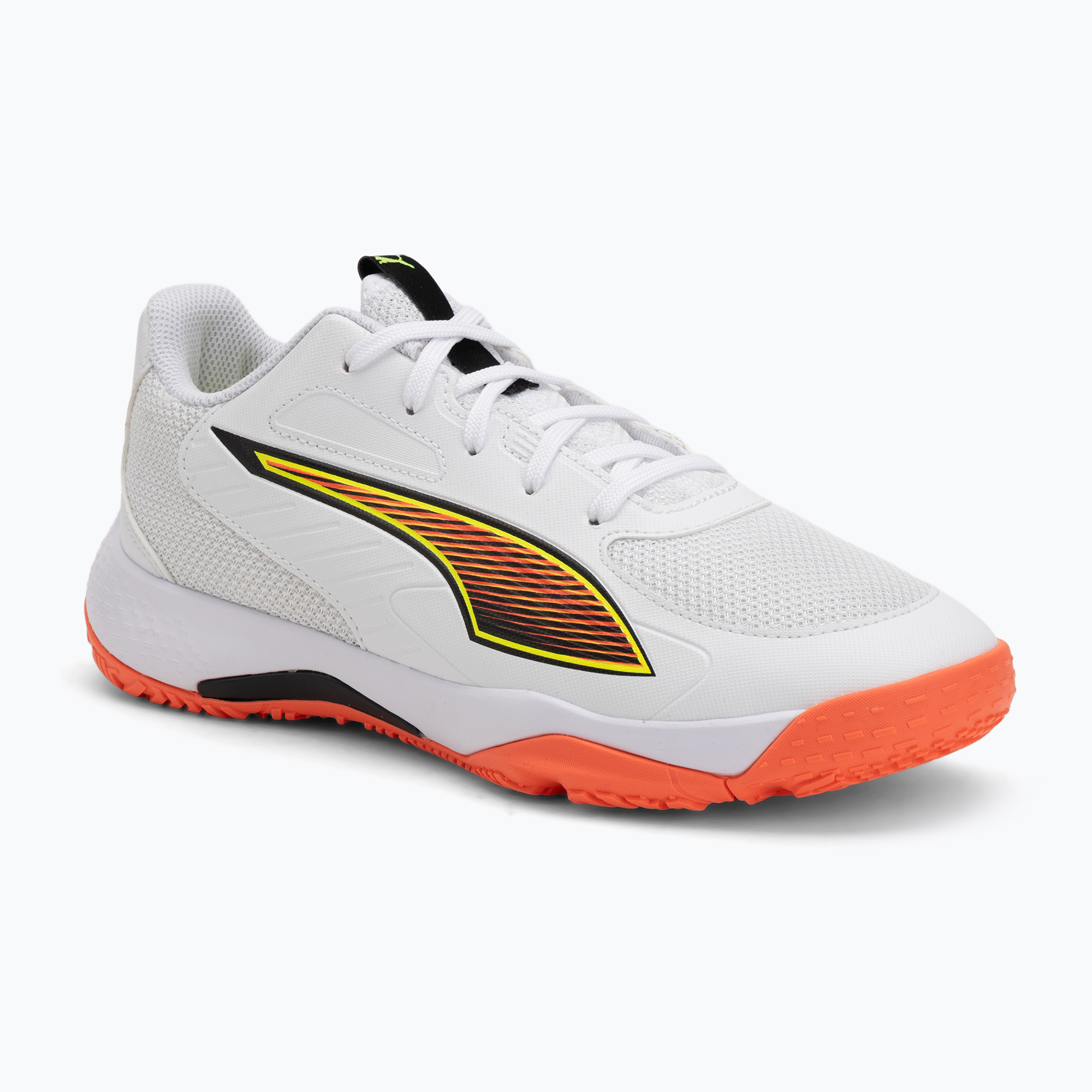 Buty do piłki ręcznej dziecięce PUMA Accelerate 4 Game On Jr puma white/glowing red/ultra blue 
