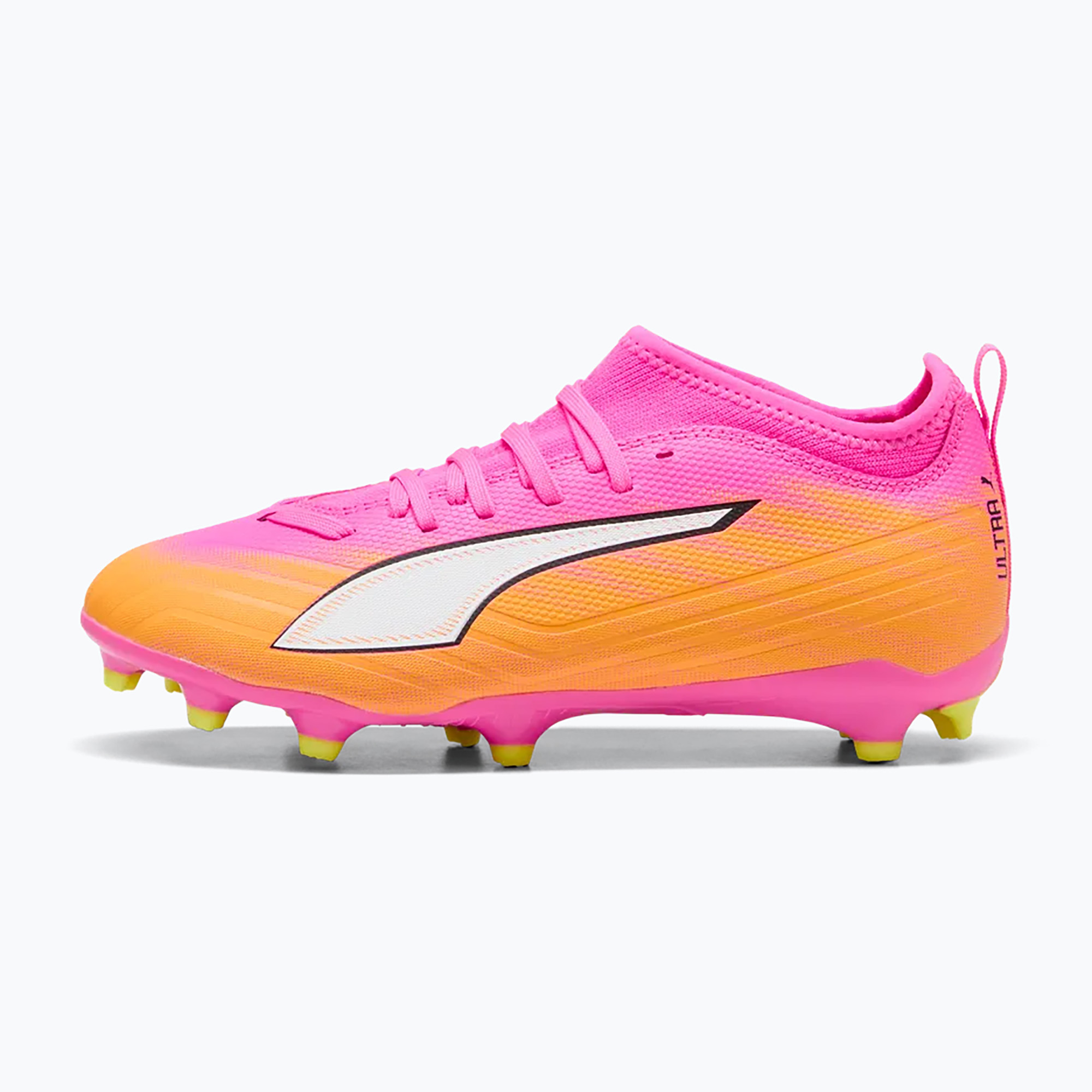 Detské kopačky PUMA Ultra 6 Match FG/AG Jr poison pink/puma wht/sun stream/bright aqua/puma blk (Ultra 6 Match FG/AG Jr 108701 05)
