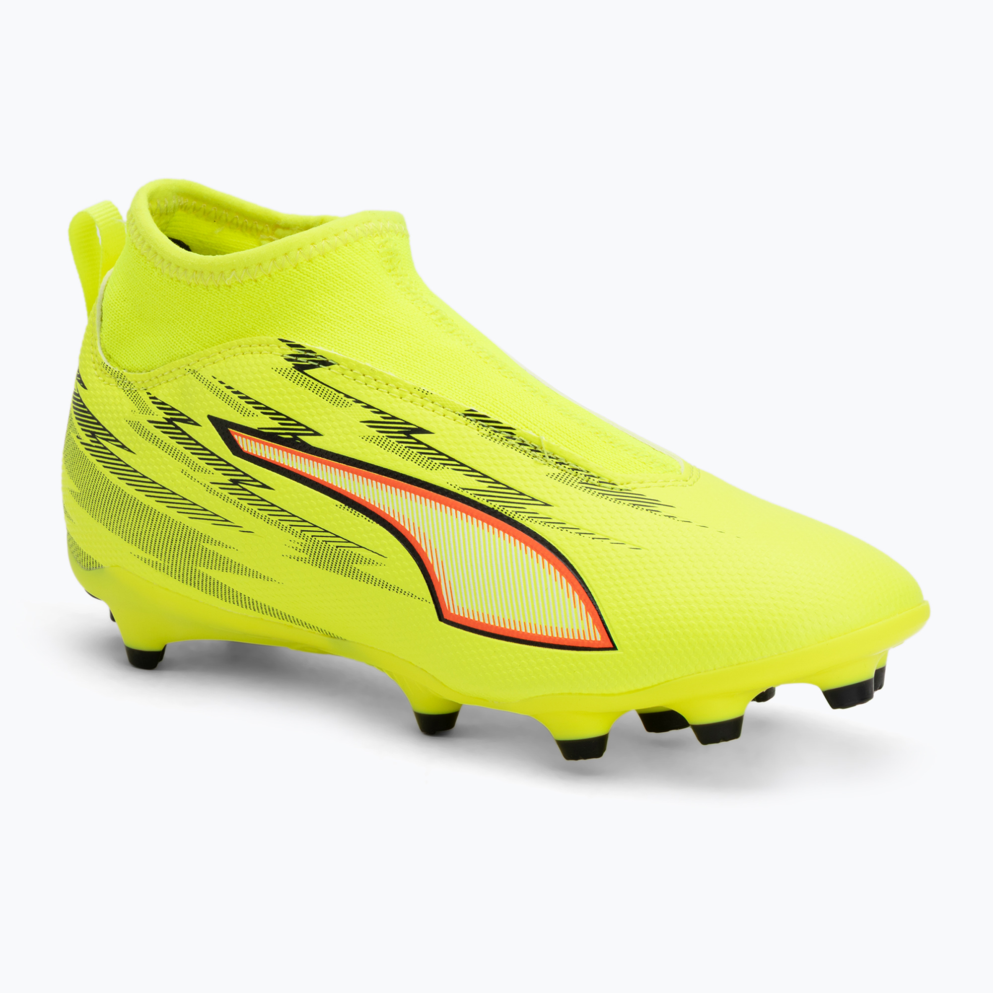Buty piłkarskie dziecięce PUMA Ultra 6 Match+ LL FG/AG Jr yellow alert/puma black/glowing red/lime squeeze 
