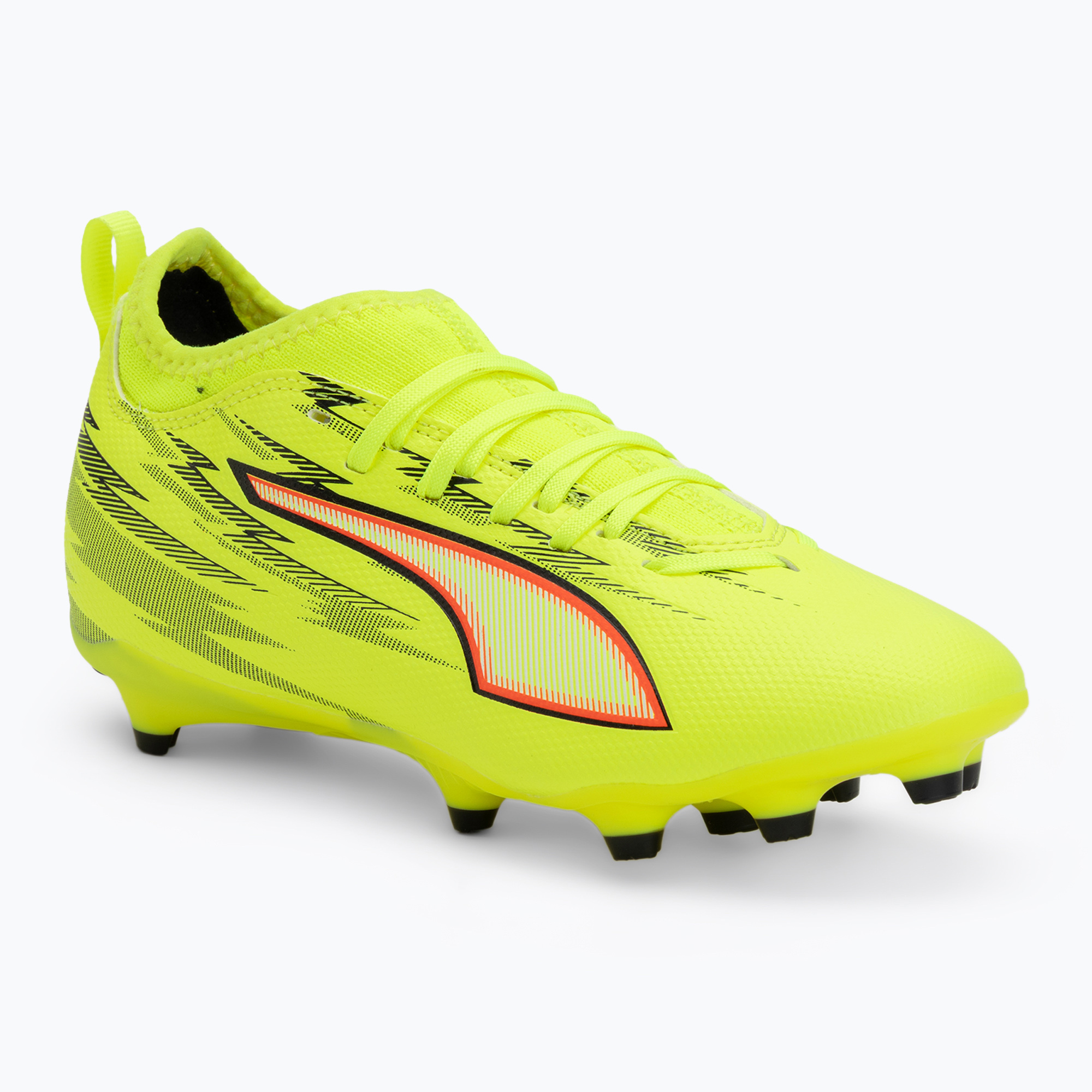 Buty piłkarskie dziecięce PUMA Ultra 6 Match FG/AG Jr yellow alert/puma black/glowing red/lime squeeze 