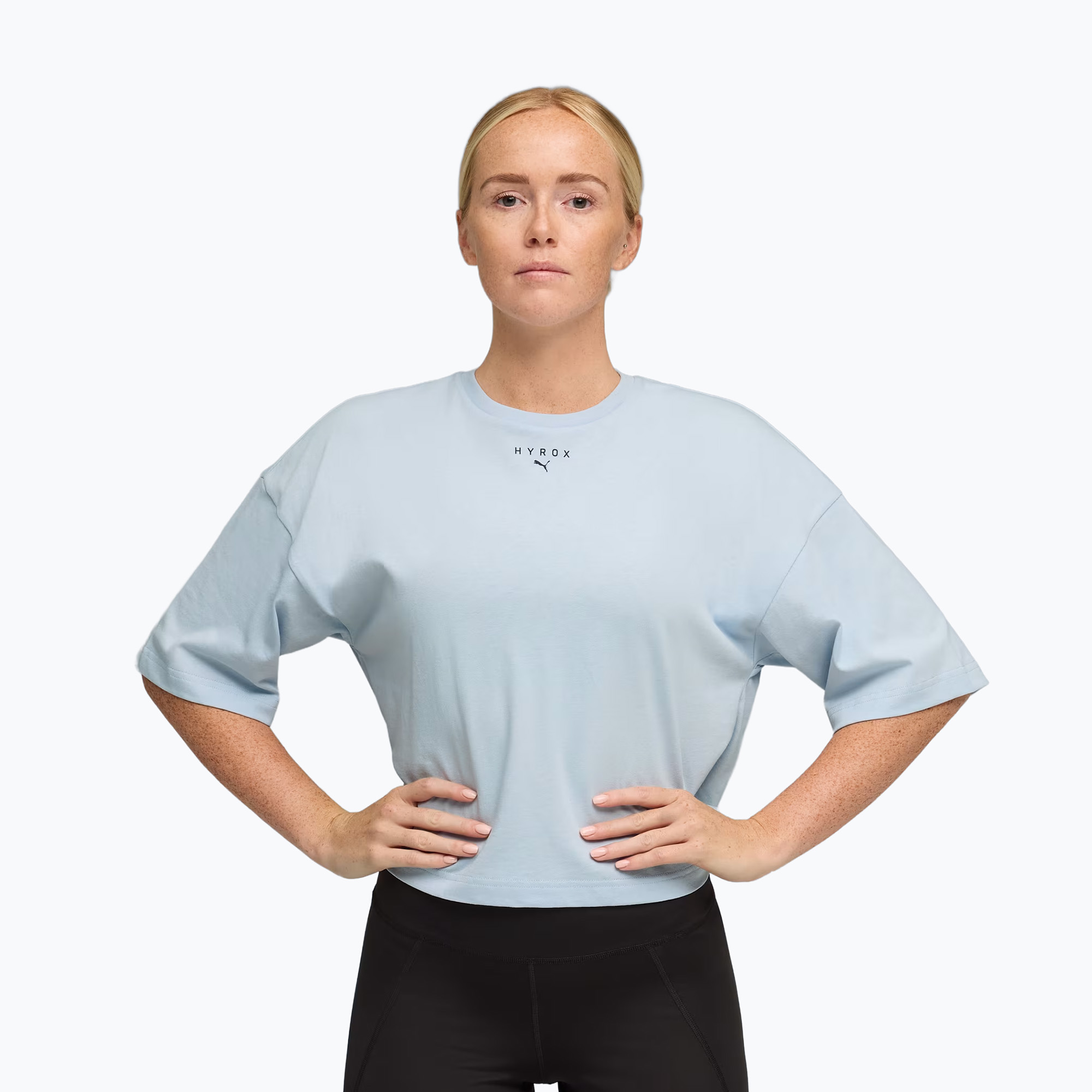 Koszulka treningowa damska PUMA Hyrox Cropped Lifestyle Tee gray 