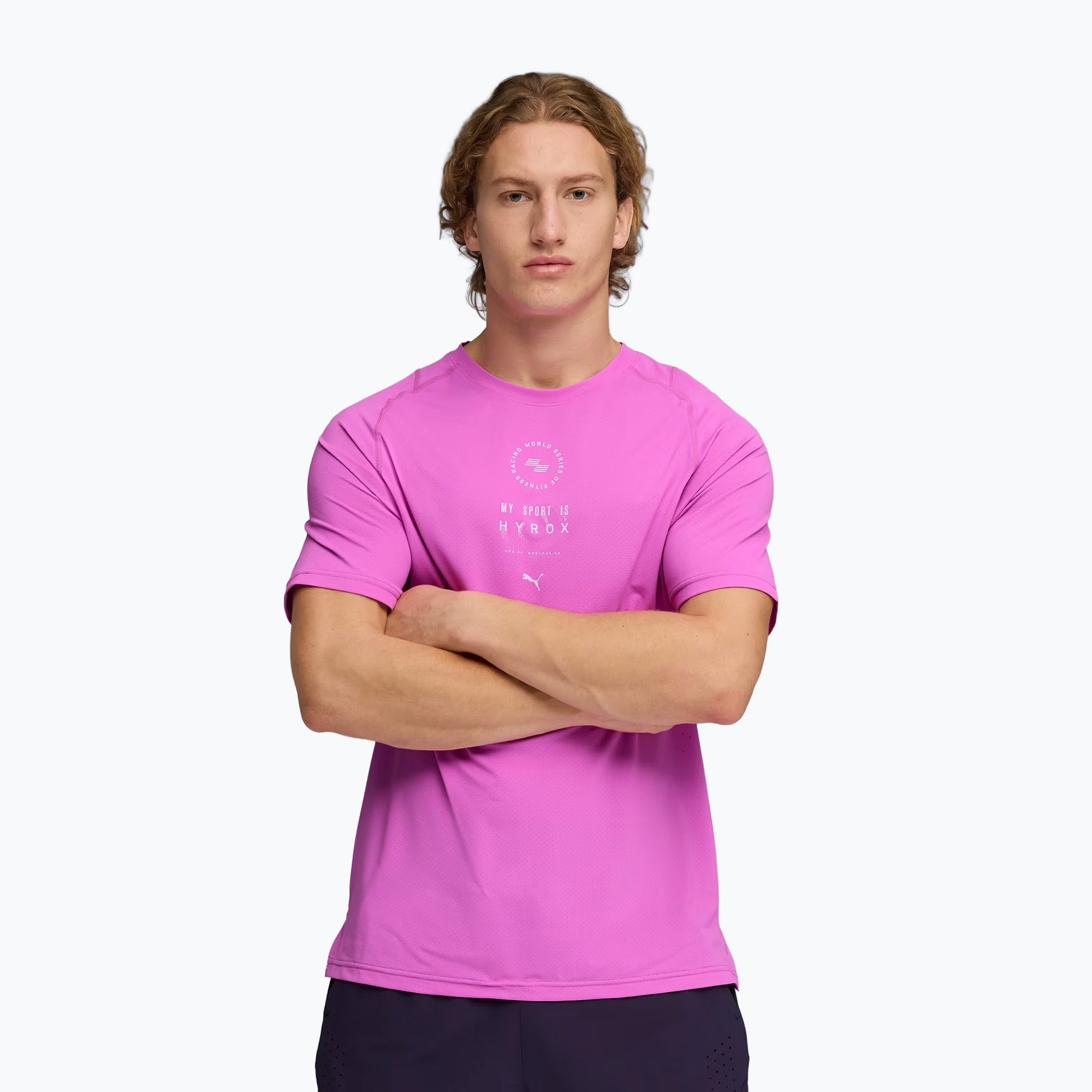 Koszulka treningowa męska PUMA Hyrox Dryelite Training Tee pink 