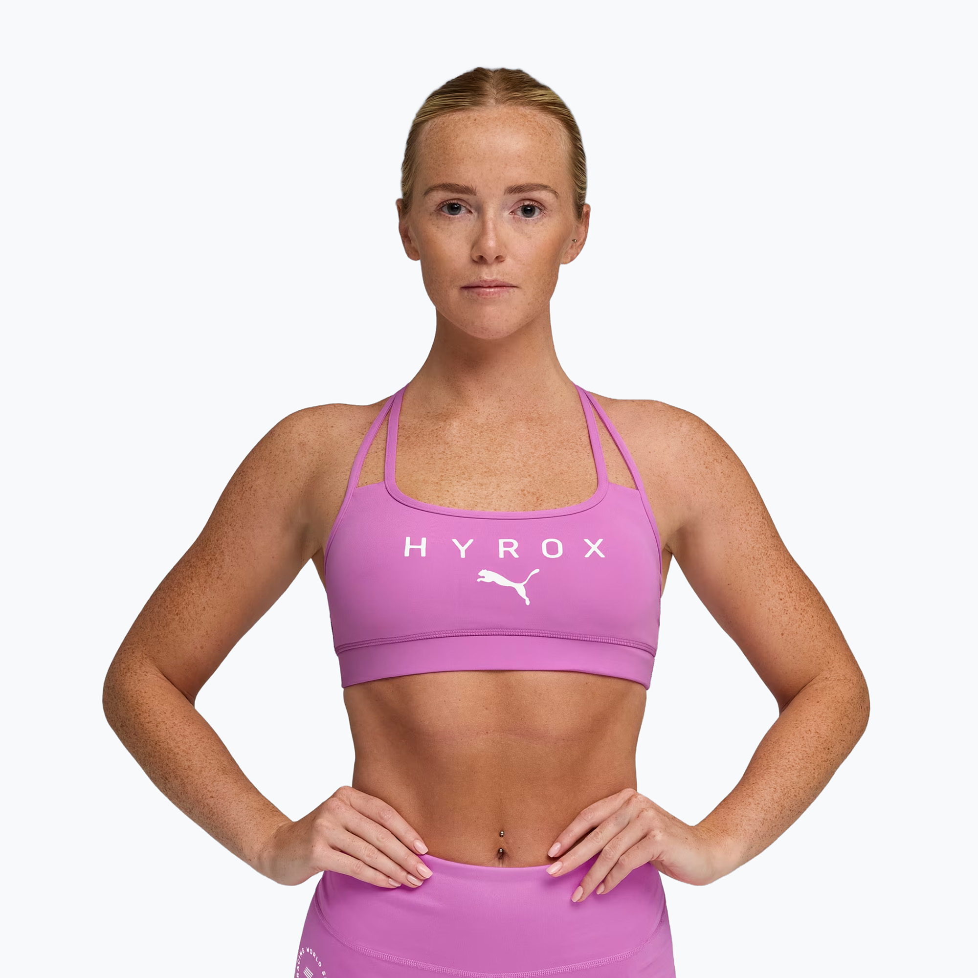 Biustonosz treningowy PUMA Hyrox Move Strappy pink 