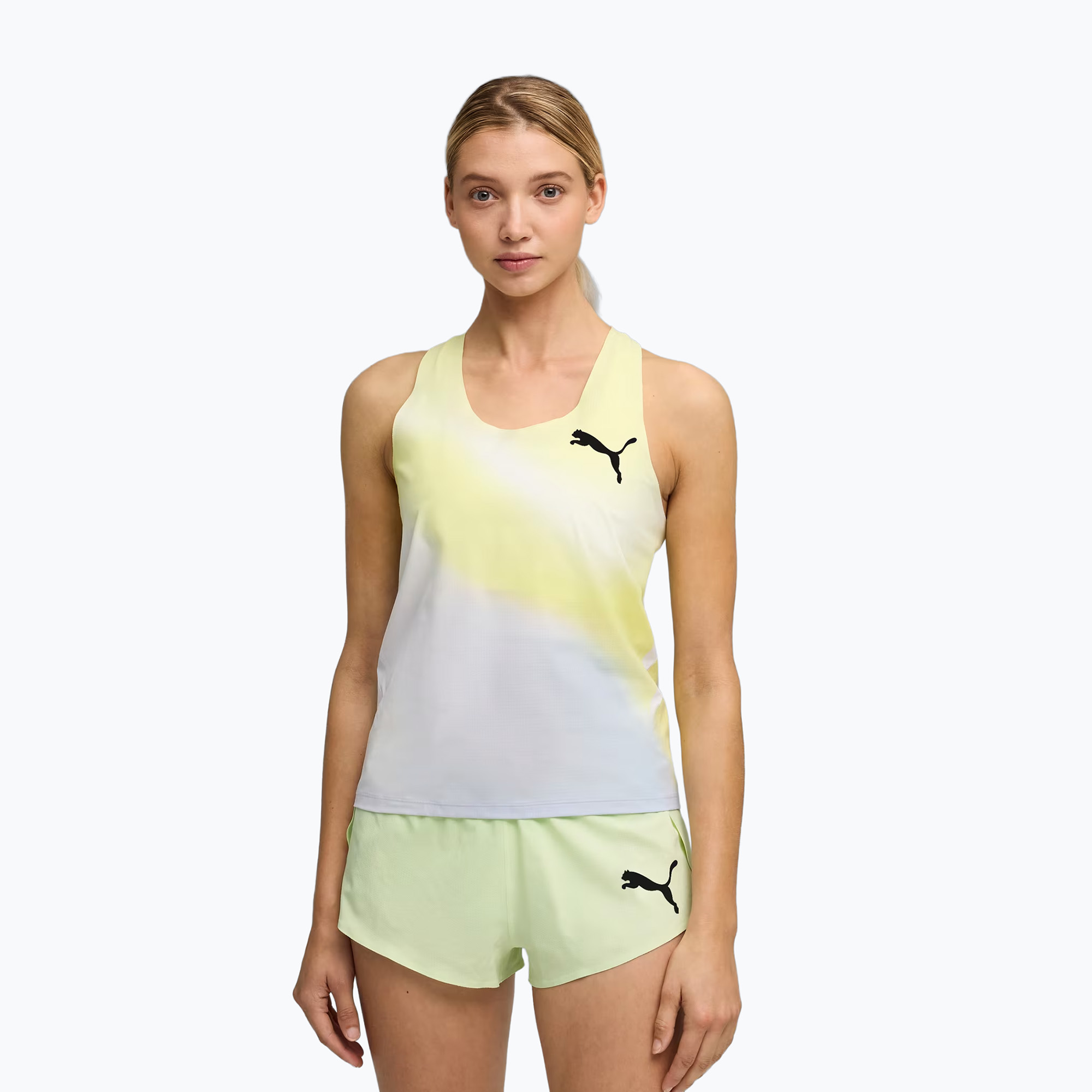 Дамска тениска за бягане PUMA Lightspeed Ultraweave Graphic Singlet silver mist