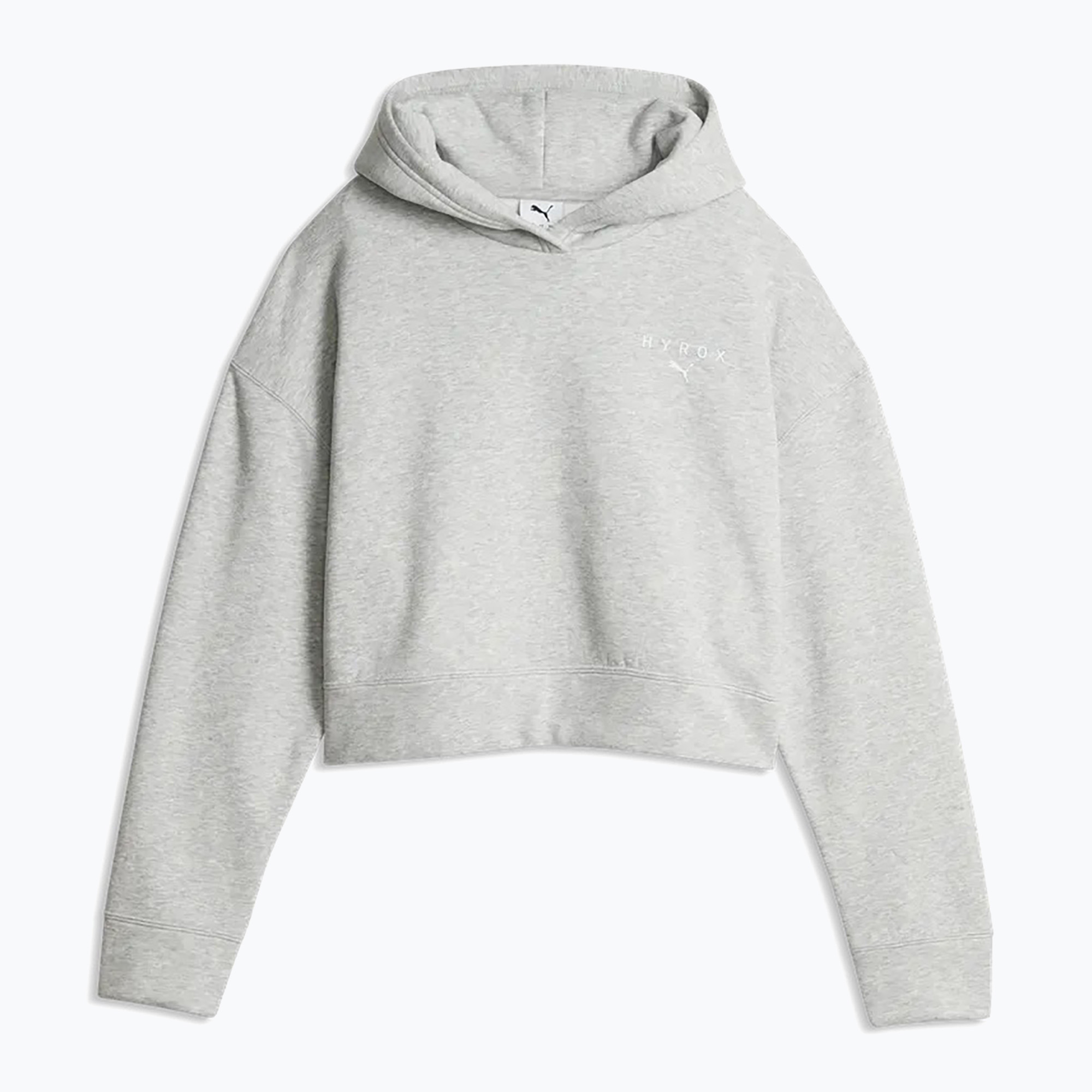 Дамски суитшърт Puma Hyrox World Cropped Hoodie light grey
