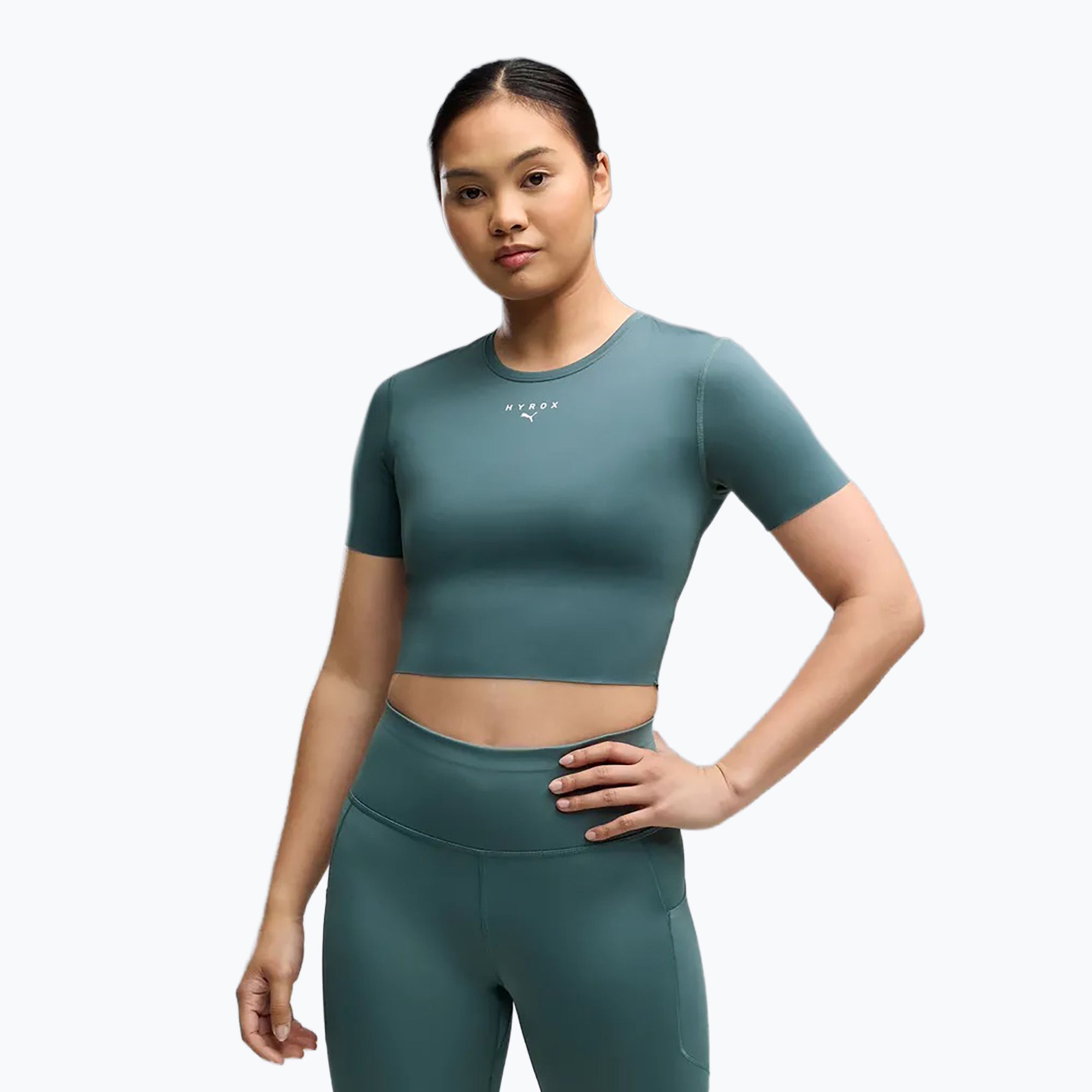 Дамска тренировъчна тениска Puma Hyrox Pwrmode Crop herb garden