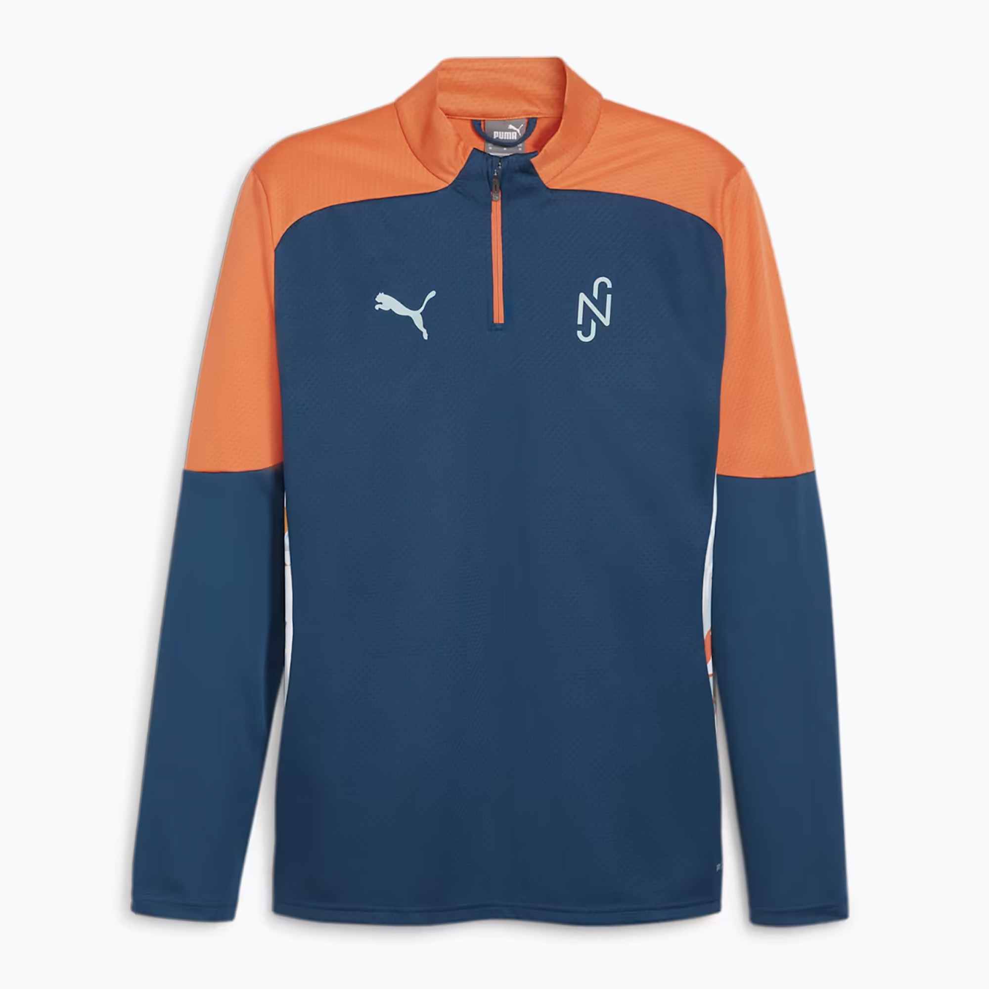Bluza piłkarska męska PUMA Neymar Jr Creativity 1/4 Zip Top ocean tropic/hot heat 