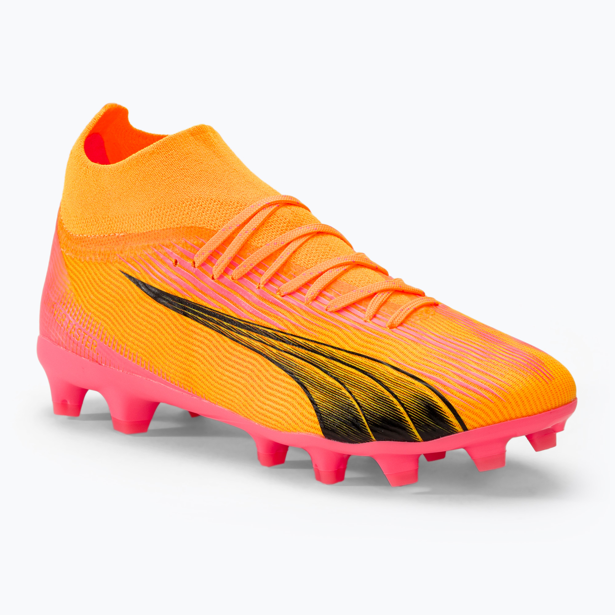 Buty piłkarskie dziecięce PUMA Ultra Pro FG/AG Jr sunset glow/puma black/sun stream 
