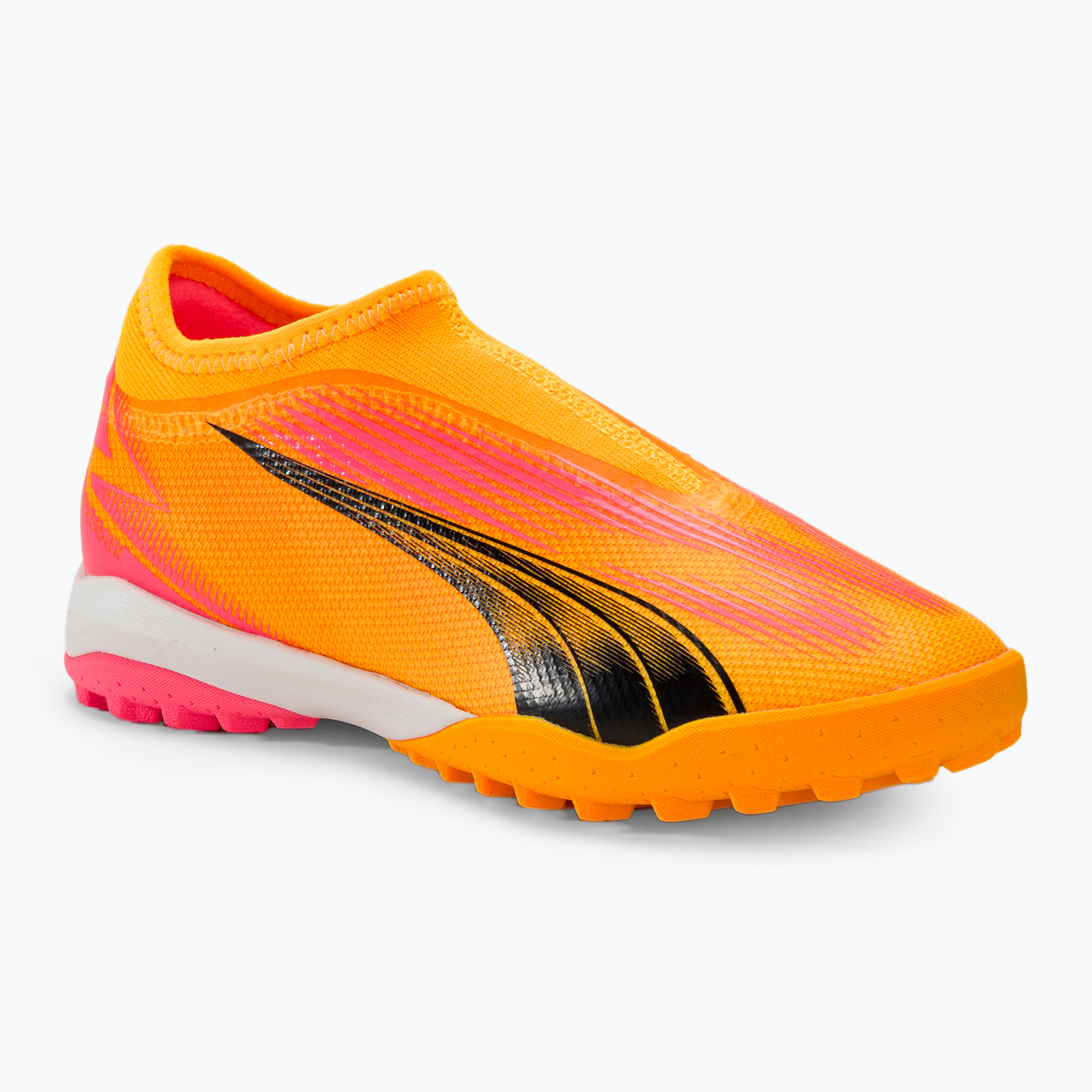 Buty piłkarskie dziecięce PUMA Ultra Match LL TT + Mid Jr sunset glow/puma black/sun stream 