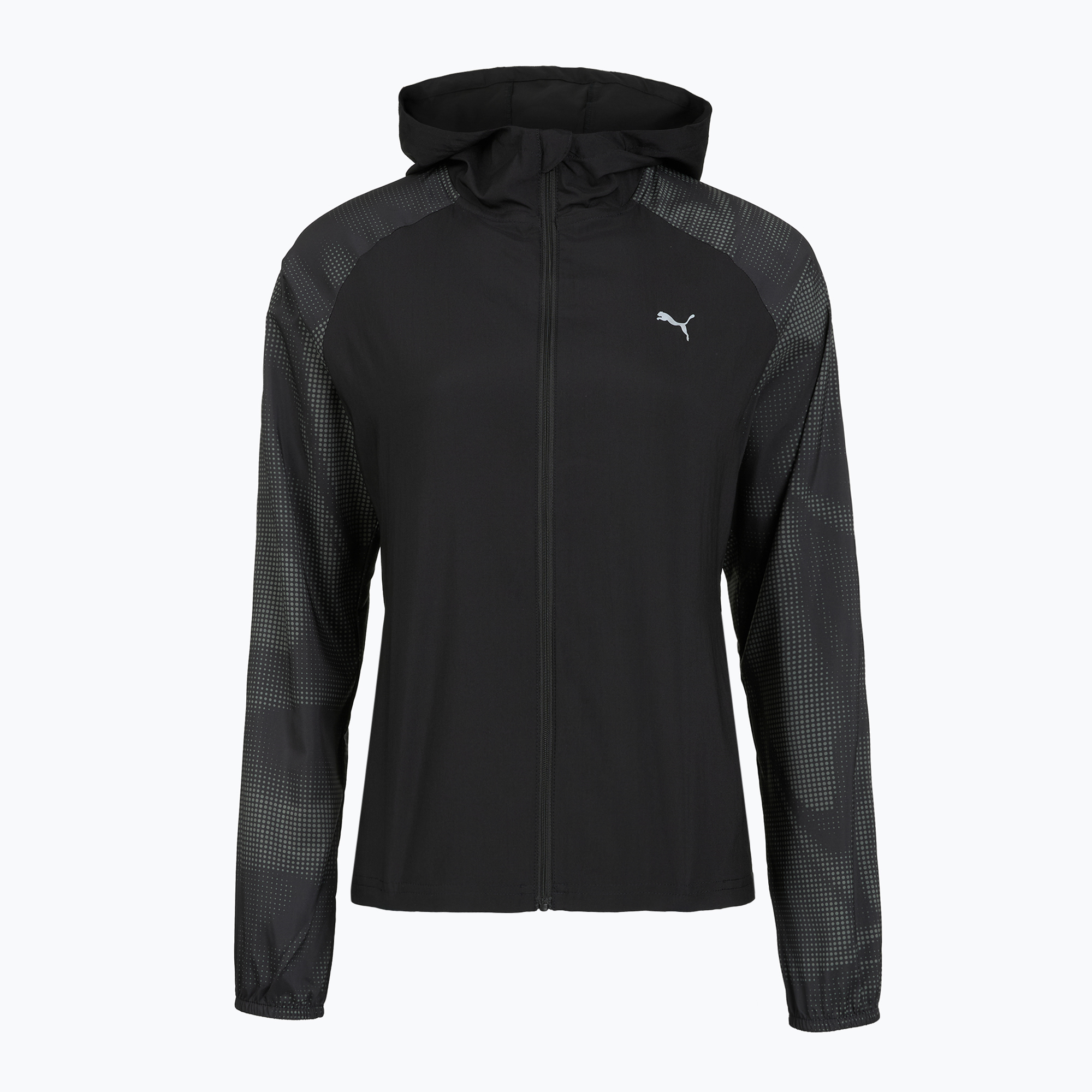 Kurtka do biegania damska Puma Run AOP Favorite Woven Jacket black