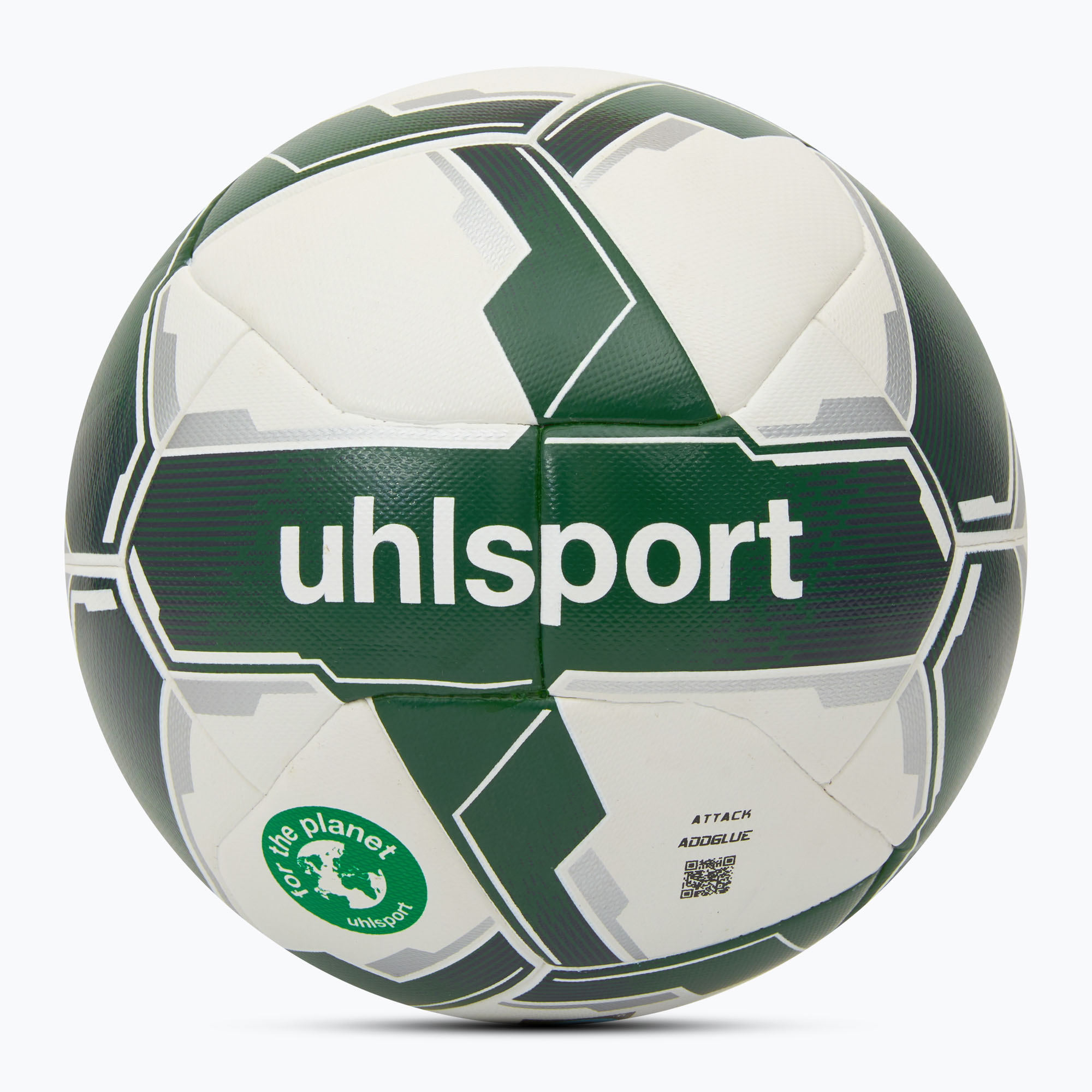 Piłka do piłki nożnej uhlsport Attack Addglue For The Planet white/dark green/silver rozmiar 4 