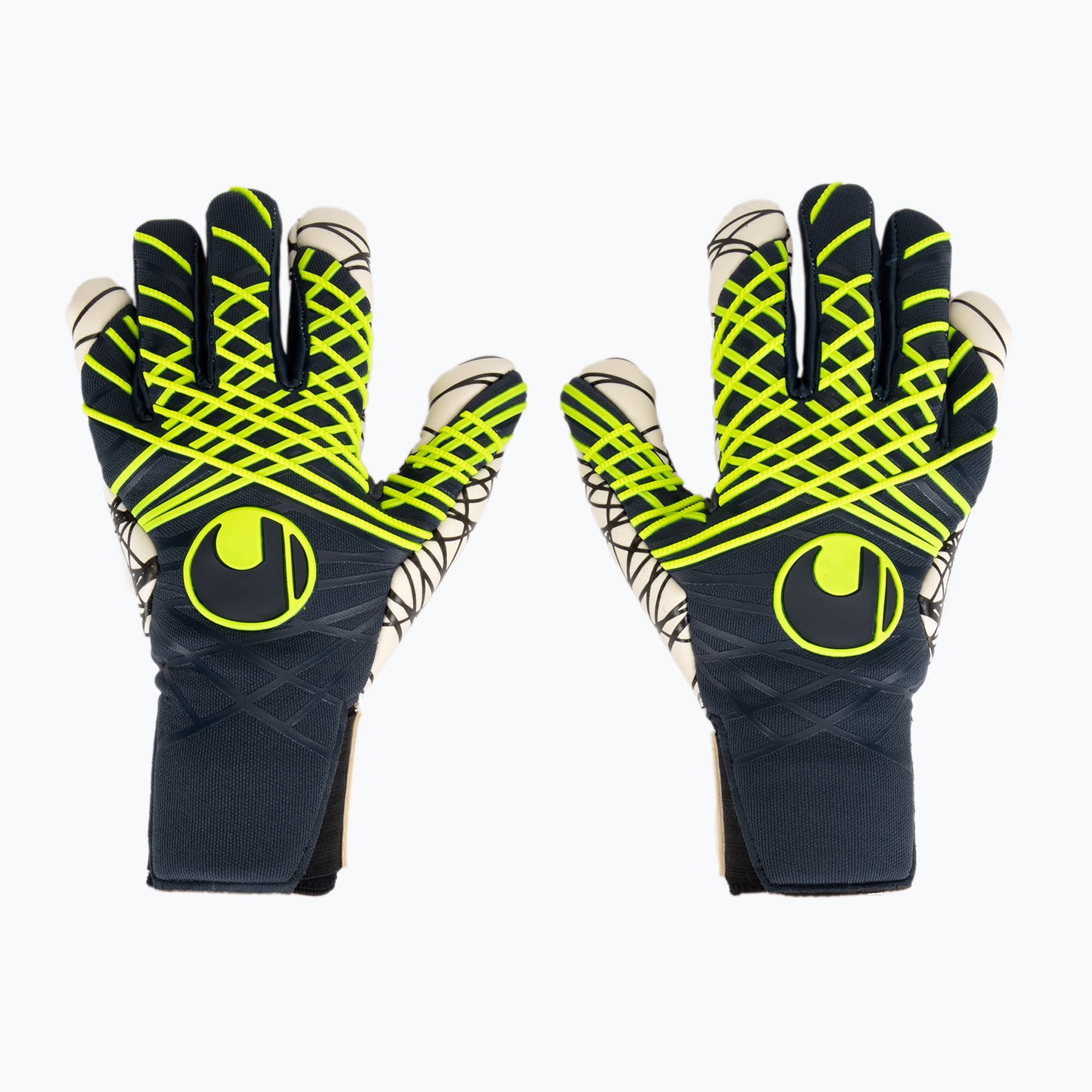 Rękawice bramkarskie uhlsport Prediction Ultragrip HN navy/white/fluo yellow 