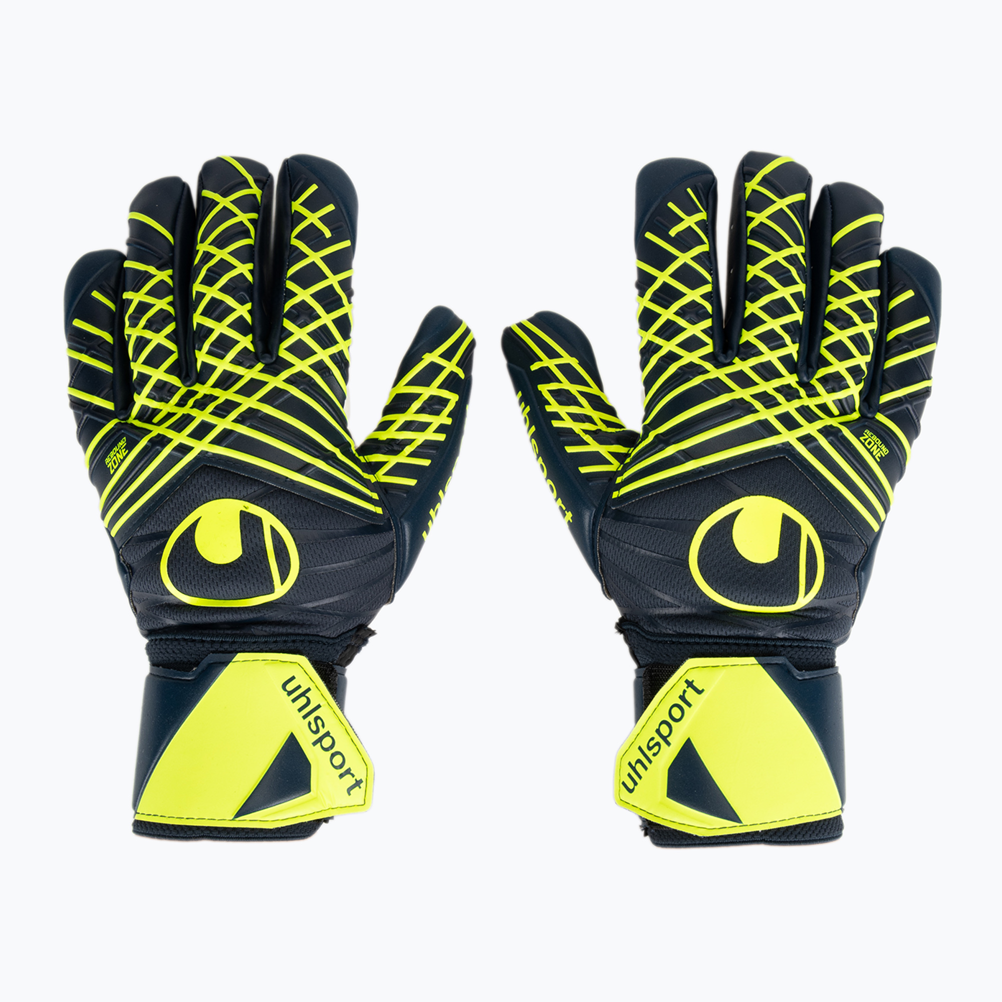 Rękawice bramkarskie uhlsport Prediction Supersoft HN navy/white/fluo yellow 