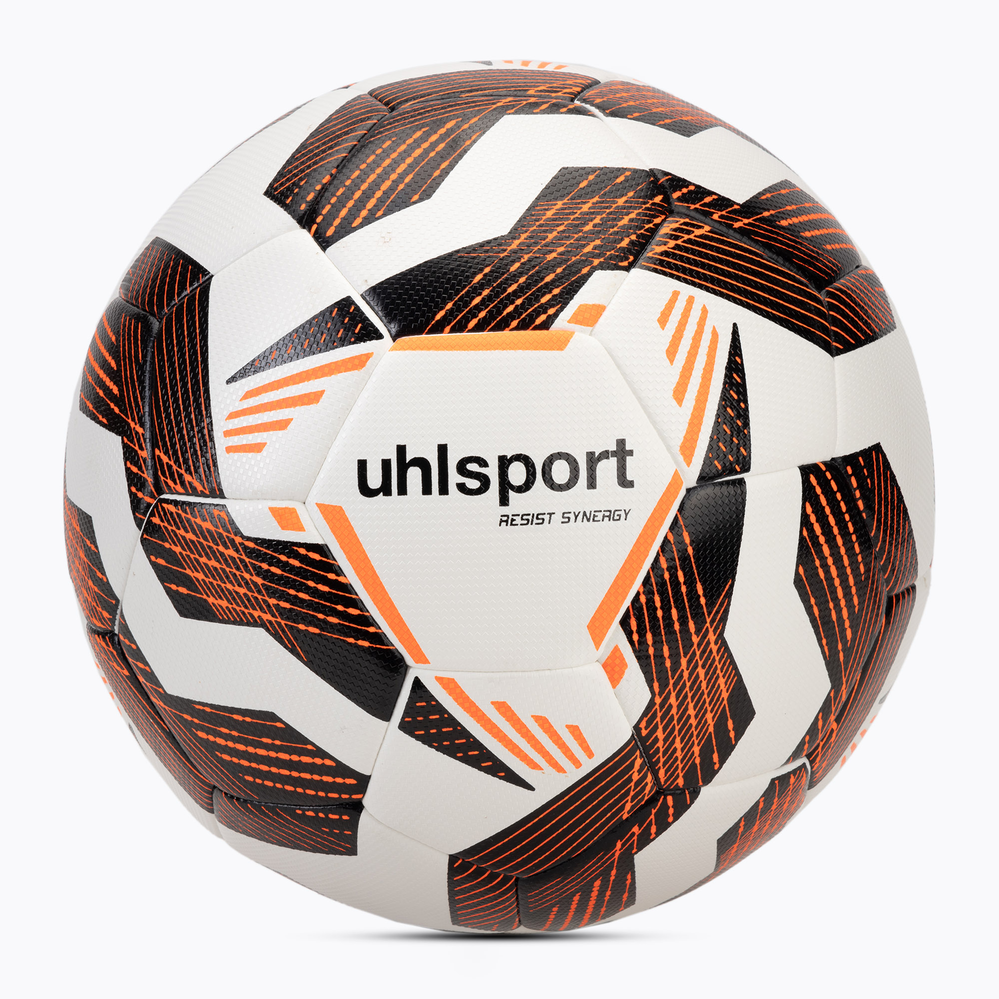 Uhlsport Resist Synergy футболна топка бяло/черно/оранжево размер 4