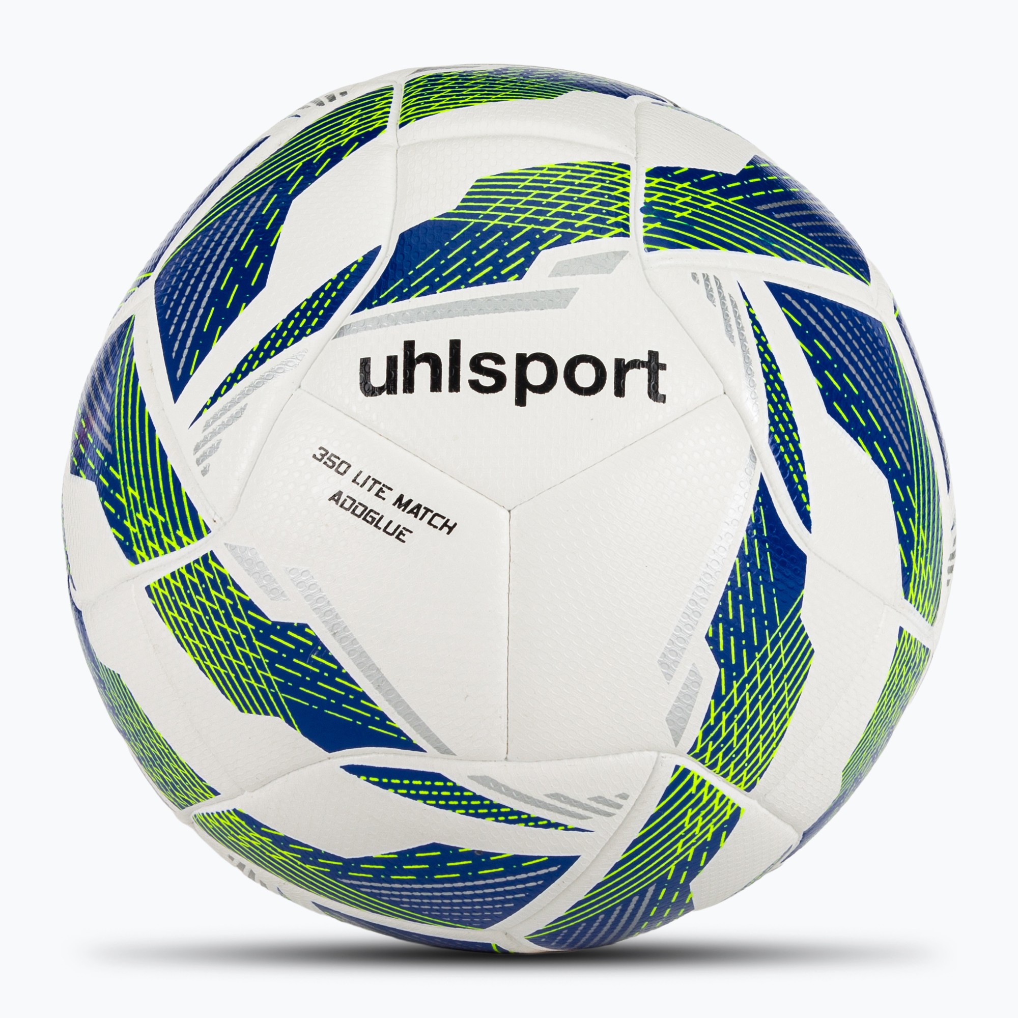 Minge de fotbal uhlsport 350 Lite Match Addglue white/dark blue/fluo yellow mărime 4