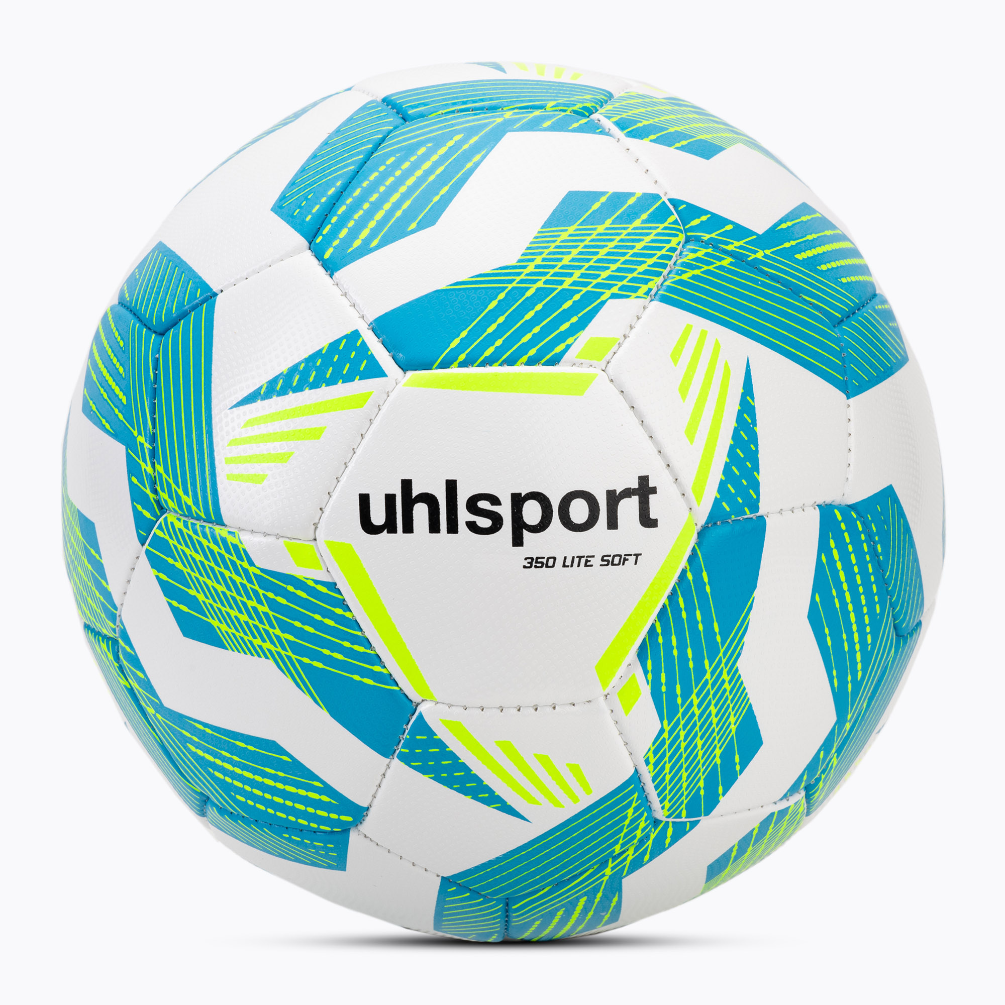 Футбол uhlsport Lite Soft 350 бяло/светло синьо/жълто размер 4