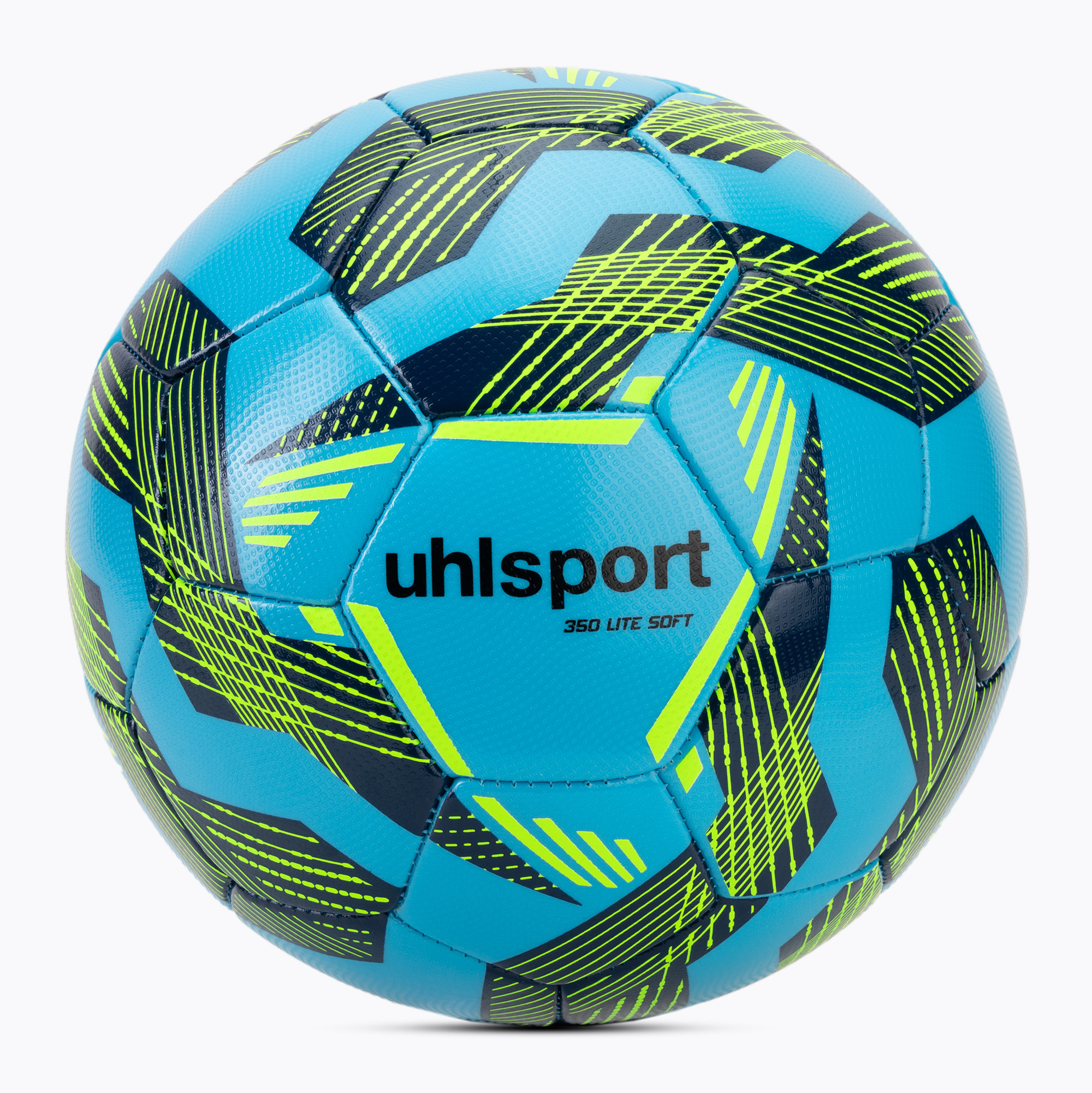 Футбол uhlsport Lite Soft 350 светло синьо/нави/флуо зелено размер 4