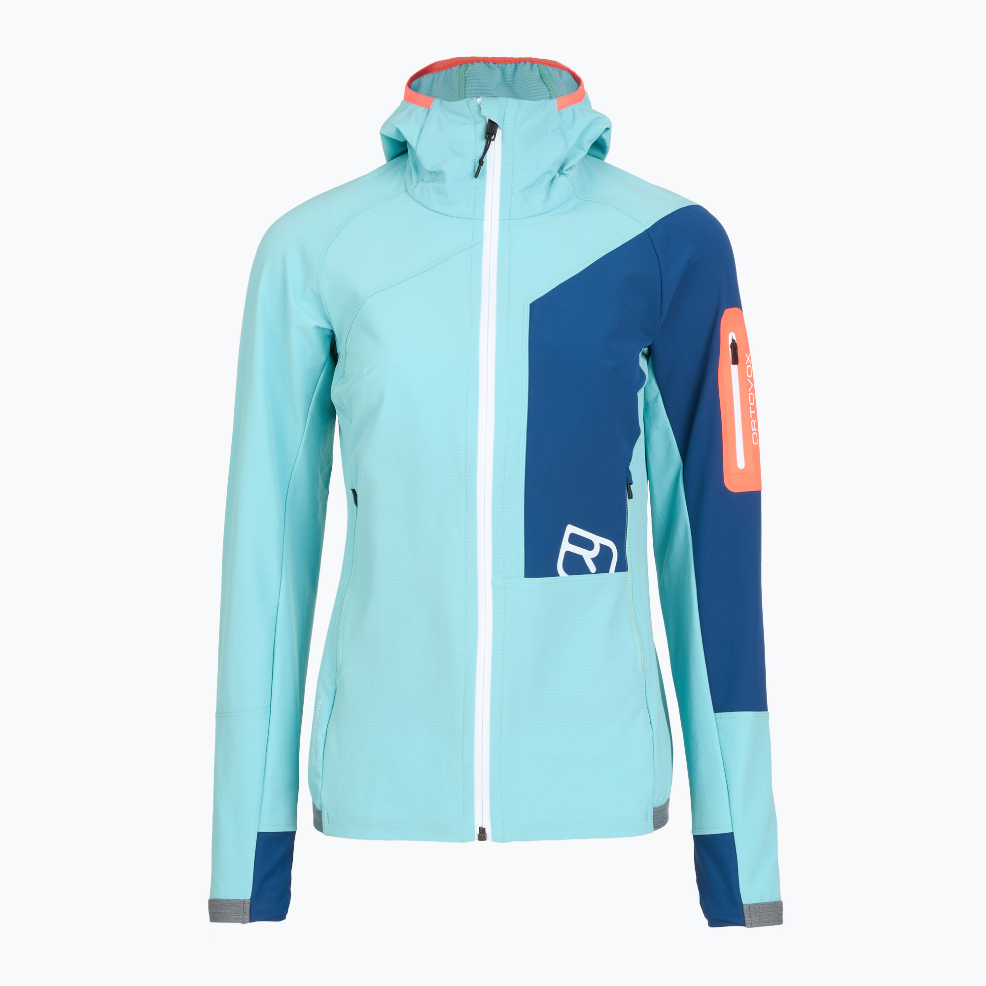 Jachetă softshell pentru femei Ortovox Berrino cu glugă cu glugă albastru 6027700007