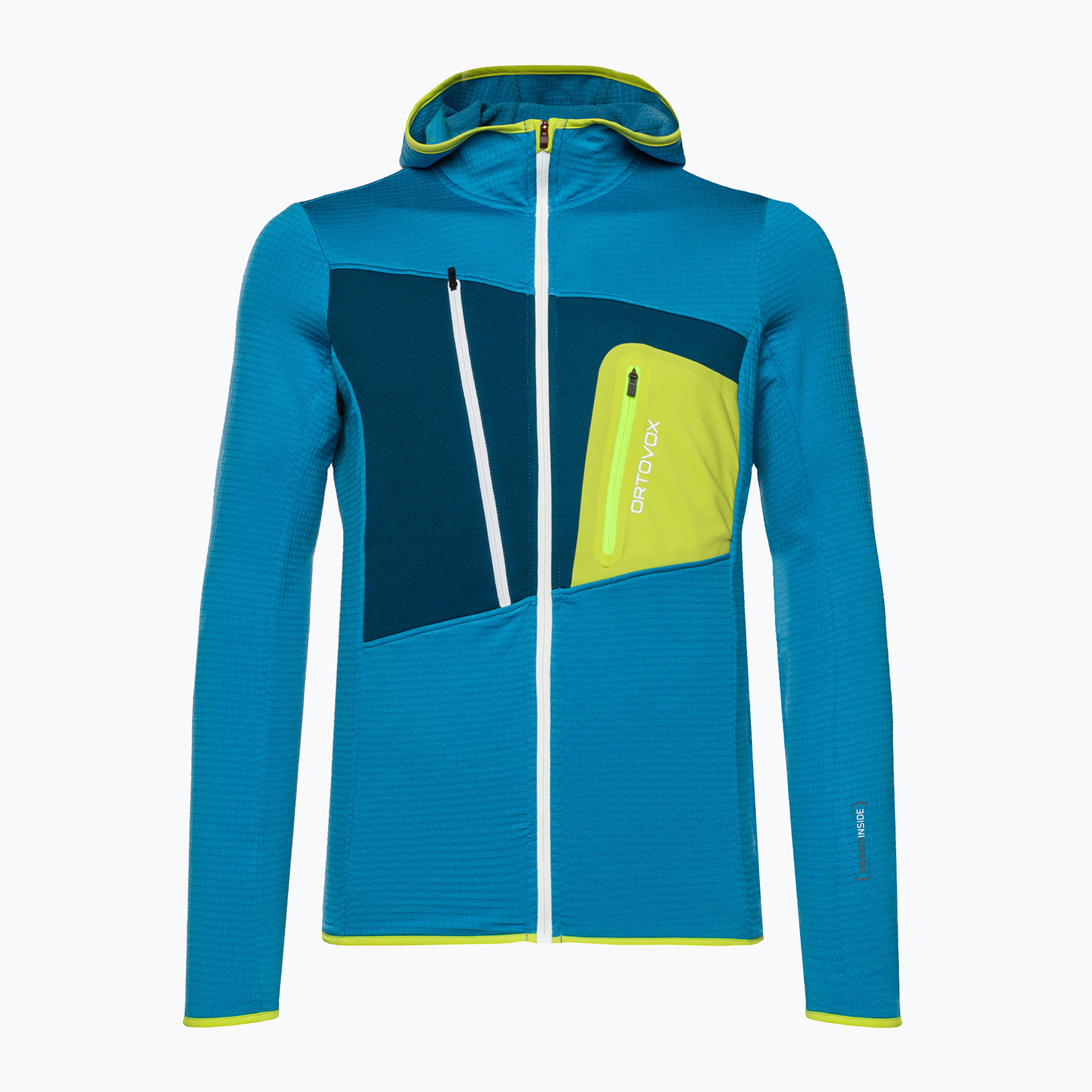 Bluza trekkingowa męska ORTOVOX Fleece Grid Hoody heritage blue 