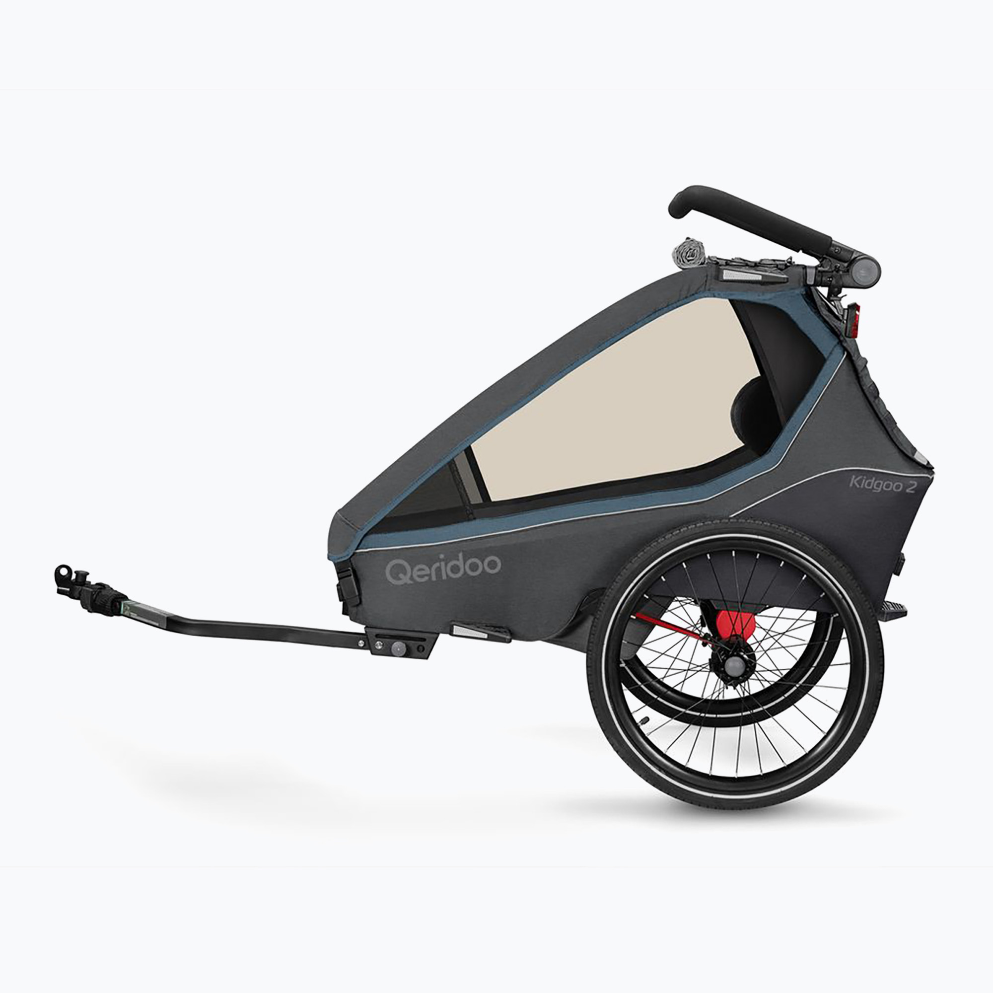 Qeridoo Kidgoo 2 ремарке за велосипед тъмно морско/синьо