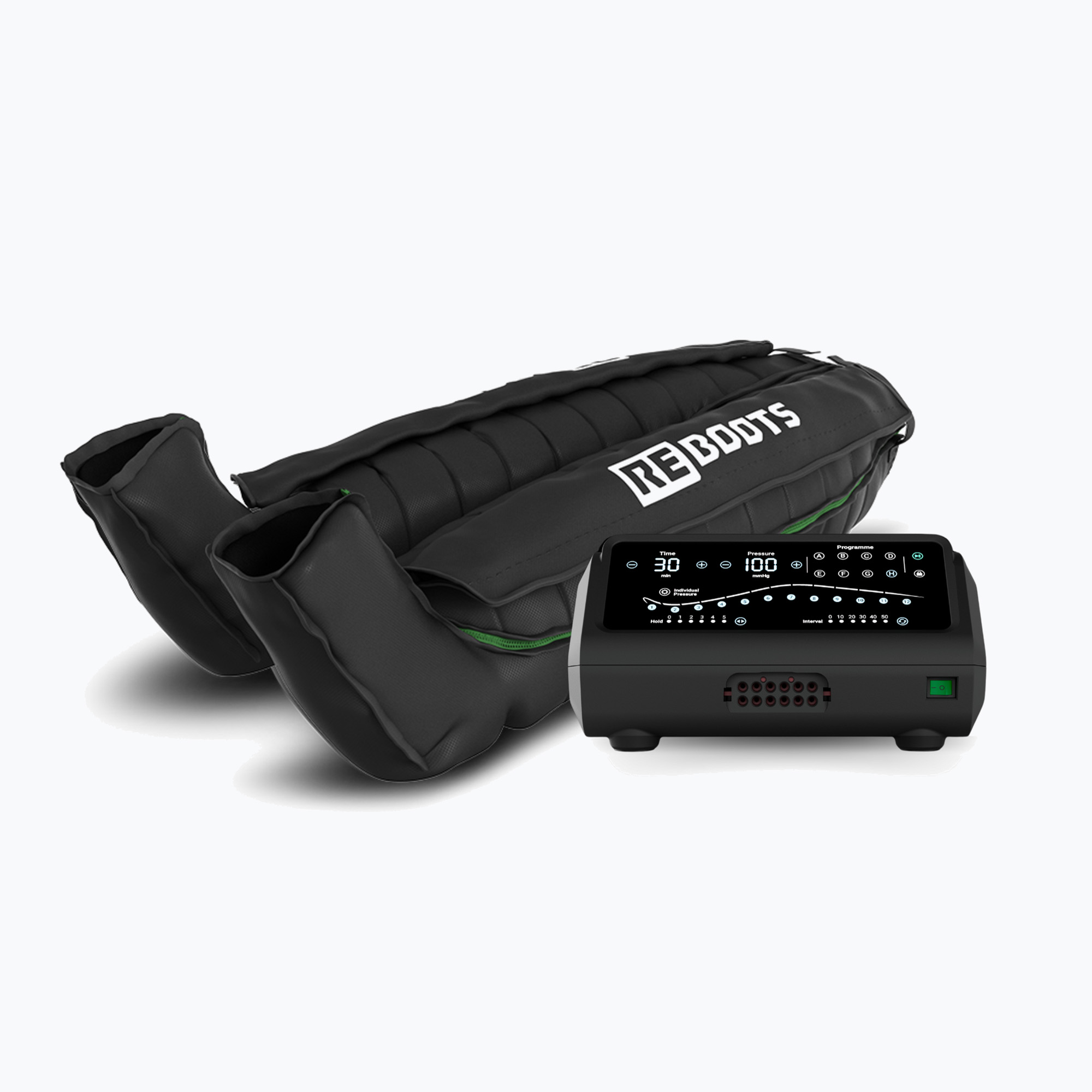 Nogawki do drenażu limfatycznego REBOOTS One Pro Recovery Pants 2.0 2025 Edition black/white/green 