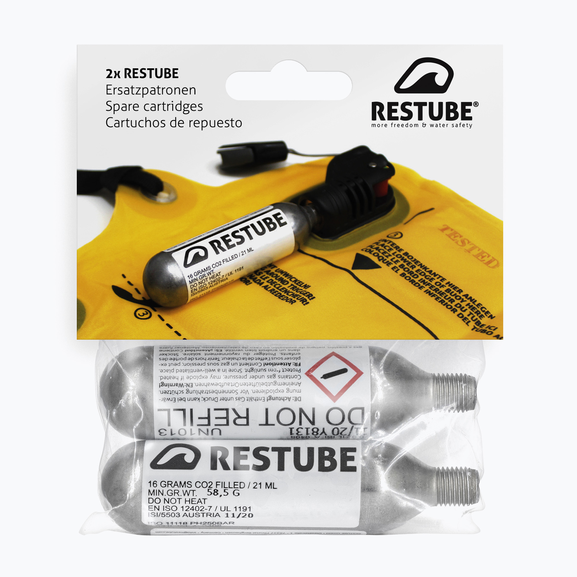 Kartuša CO2 (2ks 16g) pre bóje Restube Cartridges MRA0004
