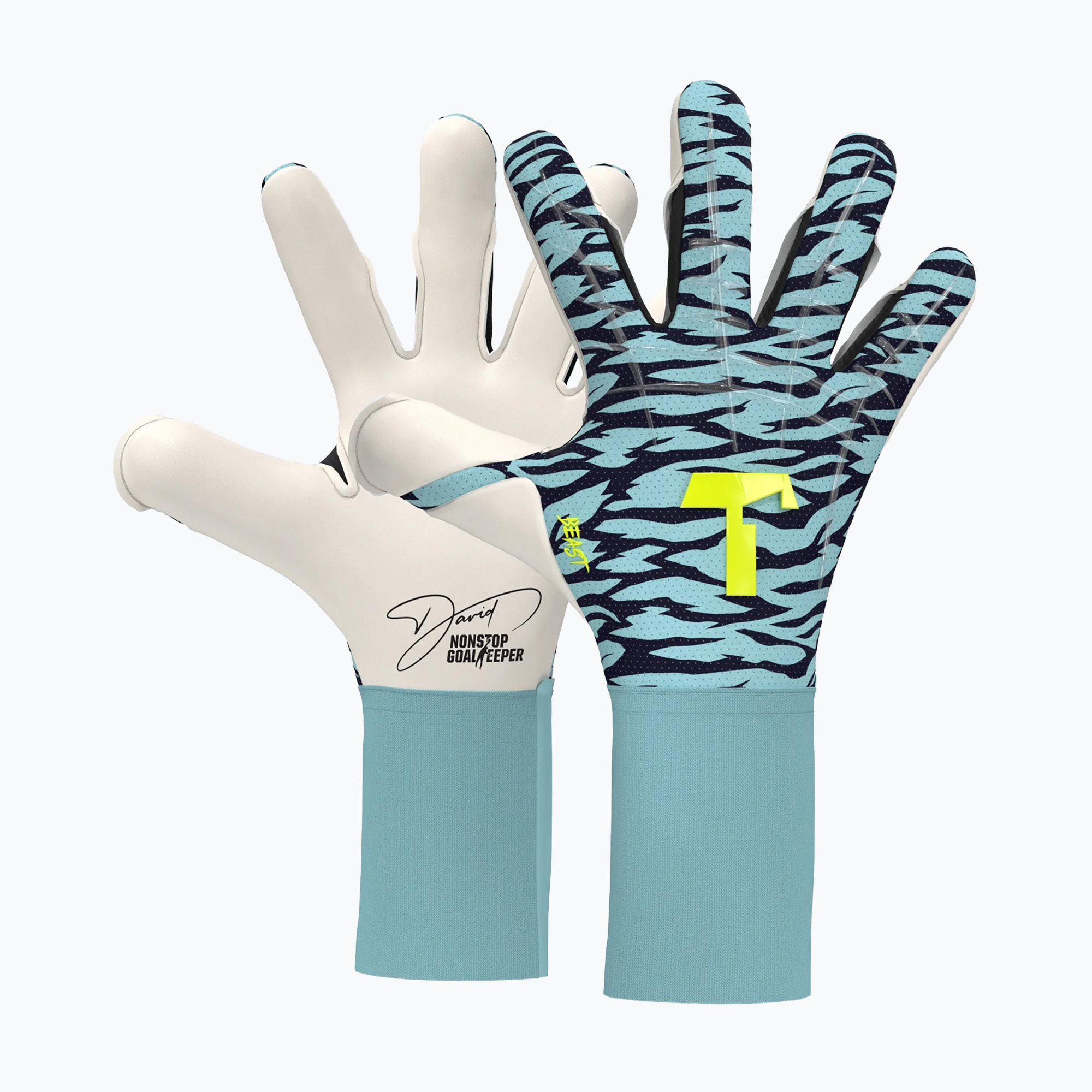 Rękawice bramkarskie T1TAN Beast 3.0 x Nonstopgoalkeeper blue/white/yellow 