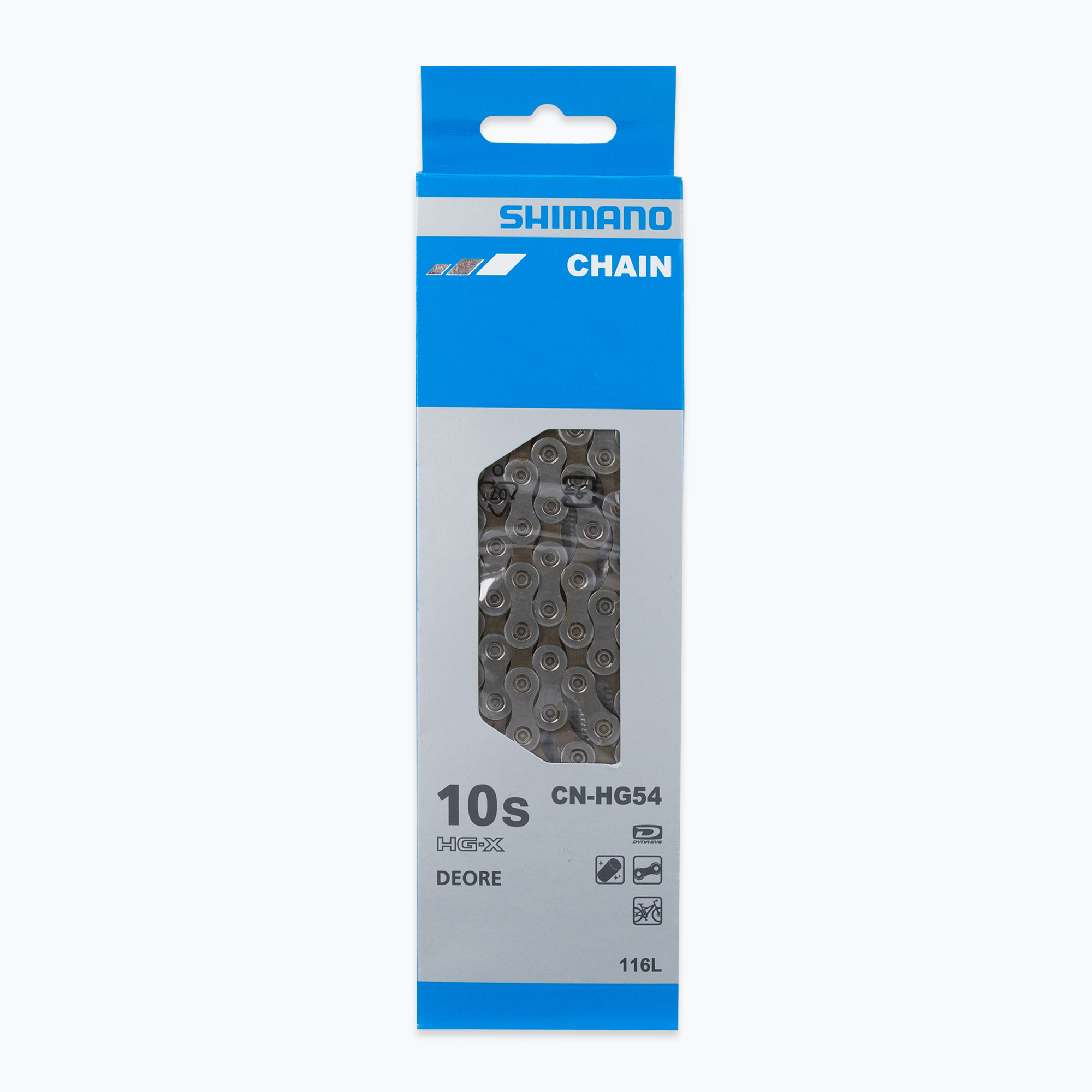 Catena Shimano CN-HG54 + Pin 10rz 116 maglie argento (10 rz / 116) (CN-HG54 ICNHG54116I)