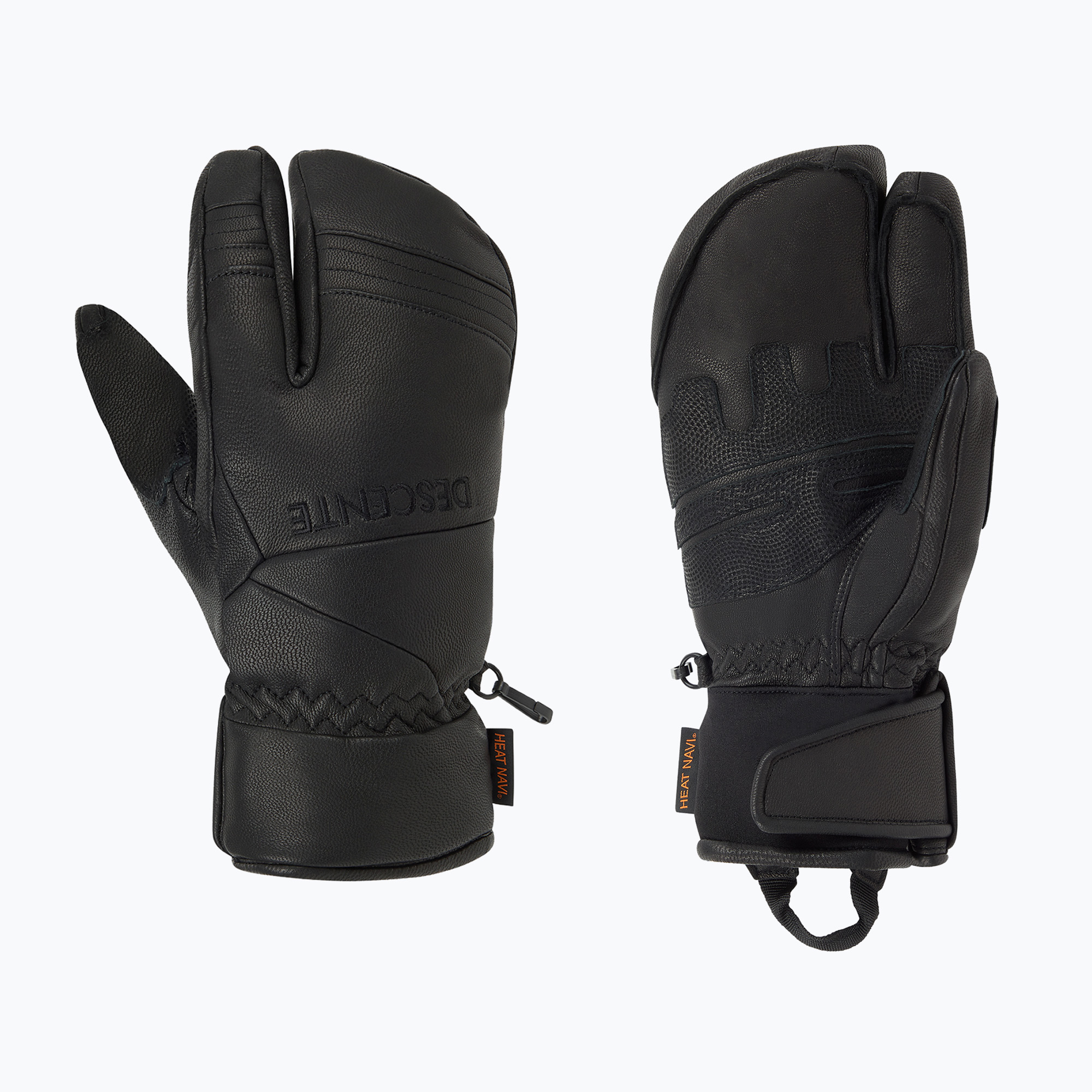 Мъжки скиорски ръкавици Descente 3 Finger Leather black