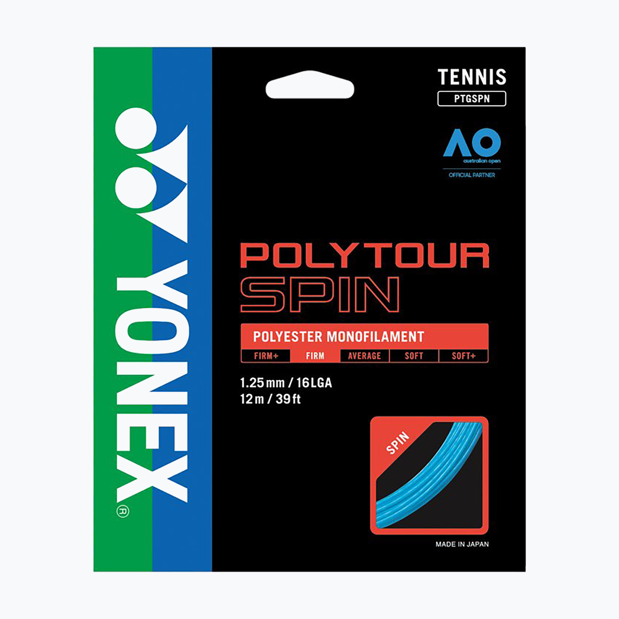 Tenisové struny YONEX Poly Tour Spin 125 Set black (Poly Tour Spin 125 Set NT125PSSBL)