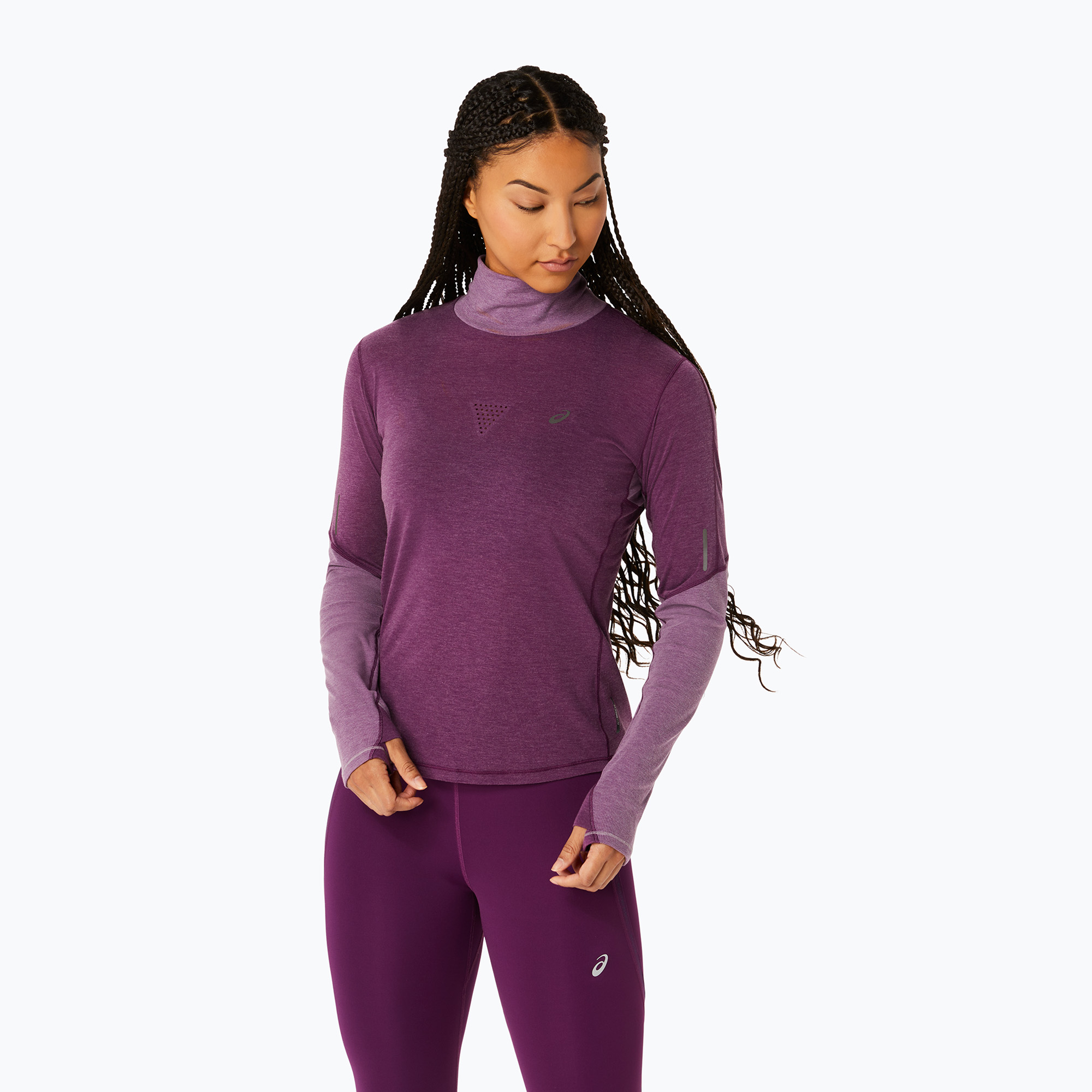 Longsleeve do biegania damski ASICS Metarun Mock Neck Top deep mauve 